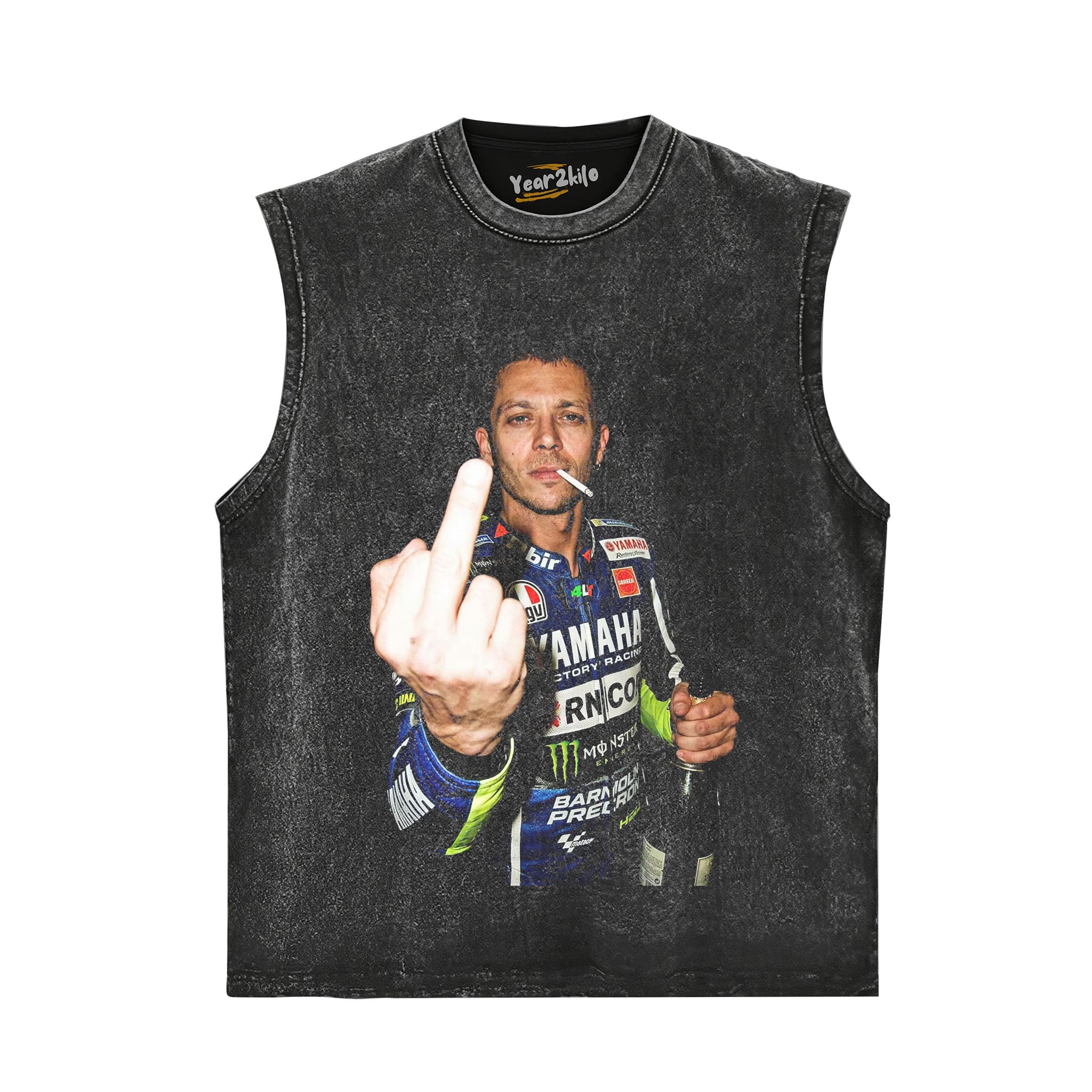 THE DOCTOR VALENTINO ROSSI #46 GOAT MOTO GP RETRO V1 TANK TOP & TEE & LONG SLEEVE & LAYERED LS & HOODIE