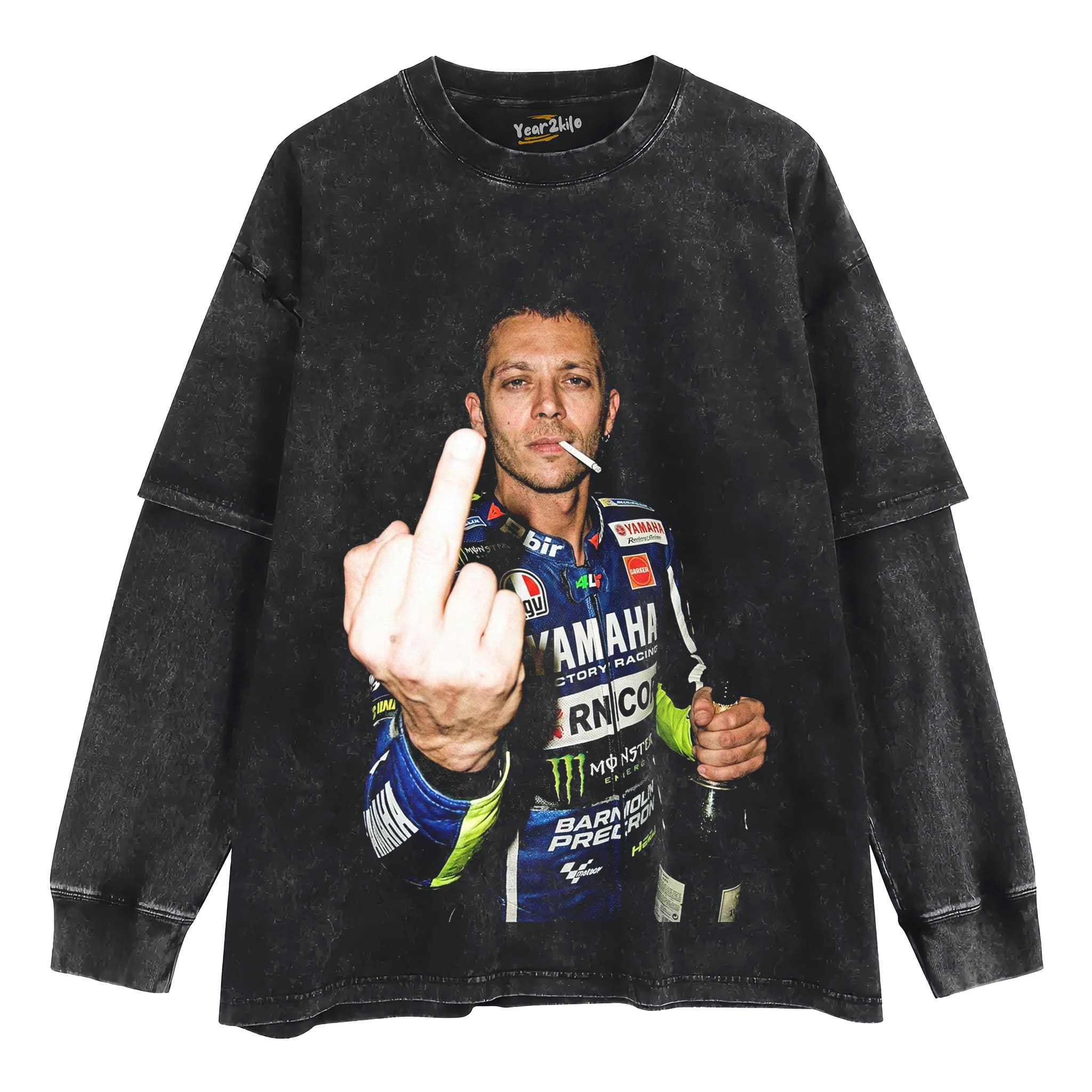 THE DOCTOR VALENTINO ROSSI #46 GOAT MOTO GP RETRO V1 TANK TOP & TEE & LONG SLEEVE & LAYERED LS & HOODIE