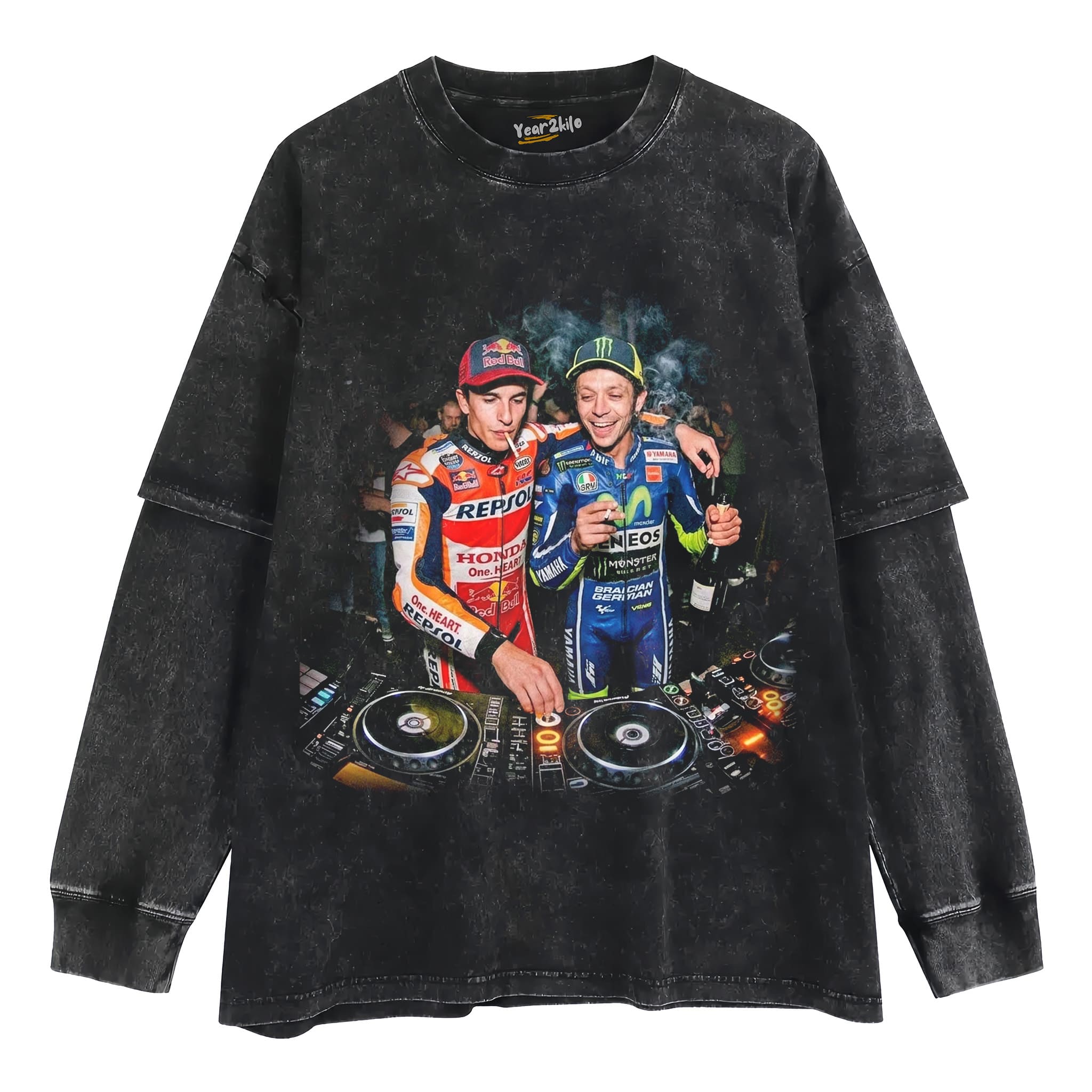 VALENTINO ROSSI & MARC MARQUEZ MOTO GP V2 TANK TOP & TEE & LONG SLEEVE & LAYERED LS & HOODIE