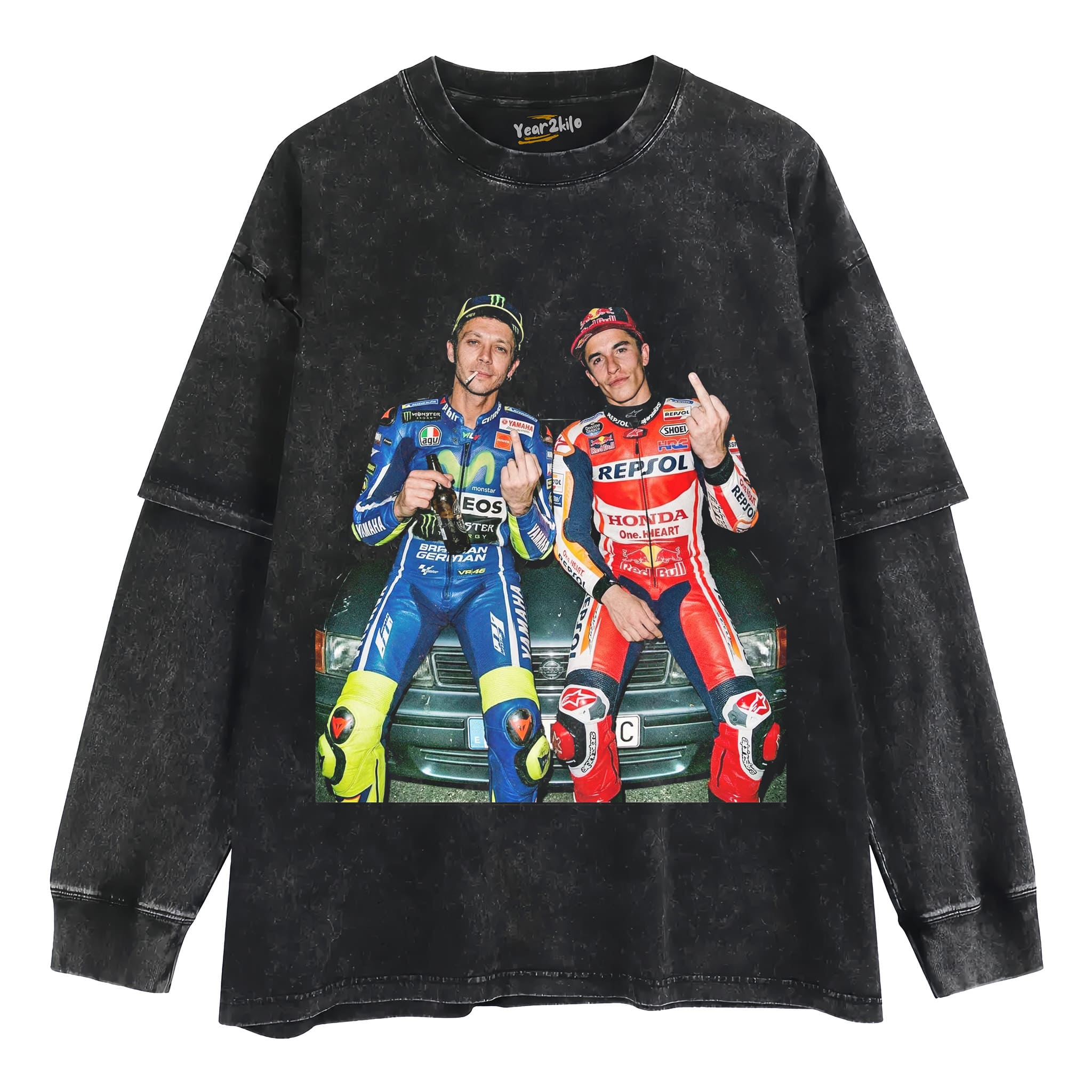 VALENTINO ROSSI & MARC MARQUEZ MOTO GP V3 TANK TOP & TEE & LONG SLEEVE & LAYERED LS & HOODIE