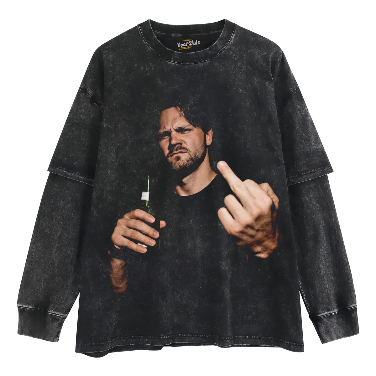 VINTAGE JOSH ALLEN FLIPPING THE BIRD MEME V4 TANK TOP & TEE & LONG SLEEVE & LAYERED LS & HOODIE