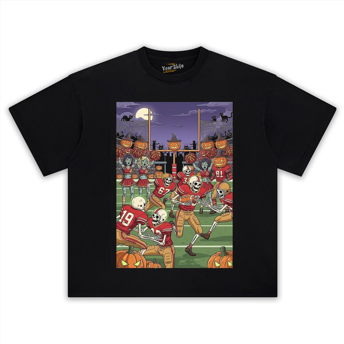 49ERS SKELETON ZOMBIE HALLOWEEN FOOTBALL TANK TOP & TEE & LONG SLEEVE & LAYERED LS & HOODIE