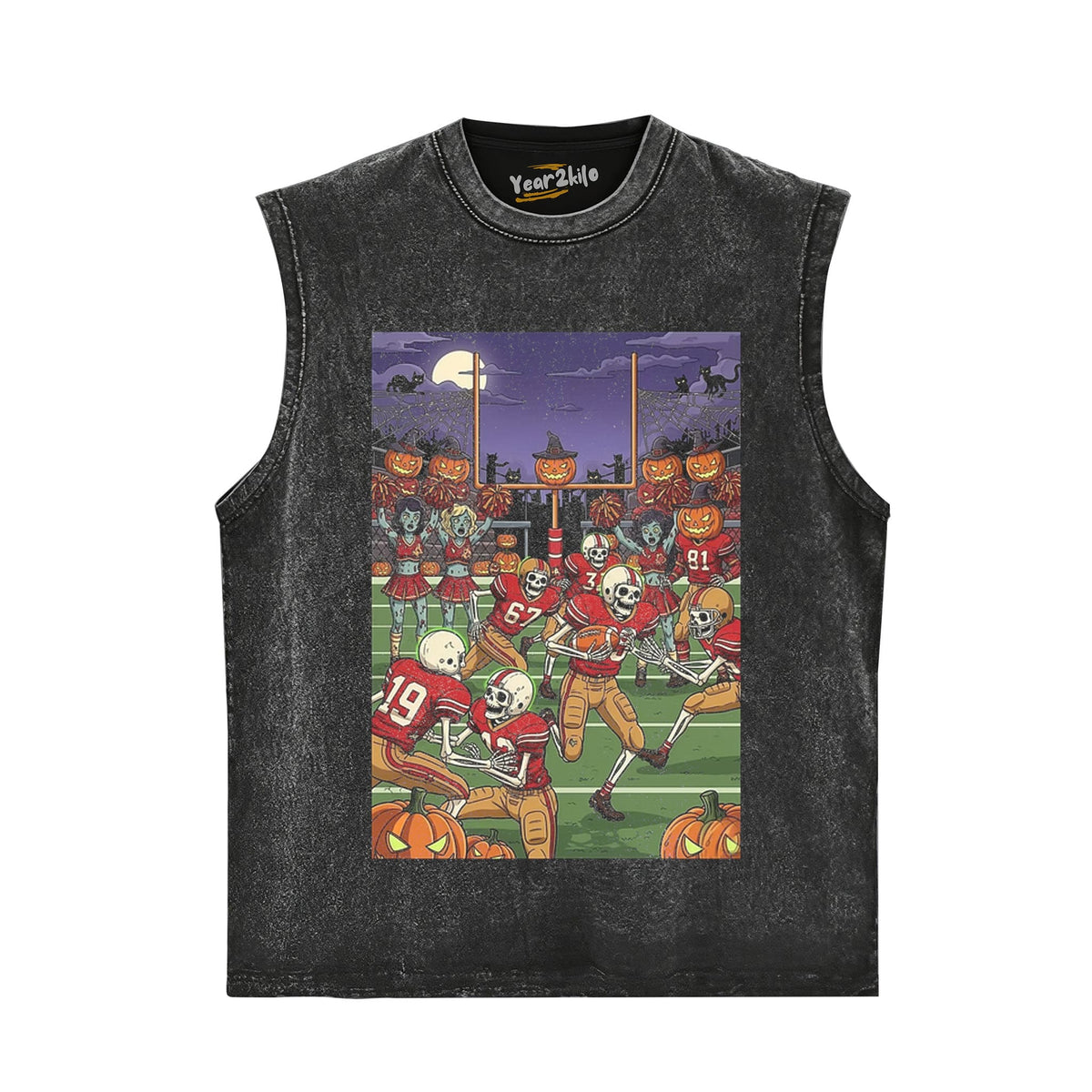 49ERS SKELETON ZOMBIE HALLOWEEN FOOTBALL TANK TOP & TEE & LONG SLEEVE & LAYERED LS & HOODIE