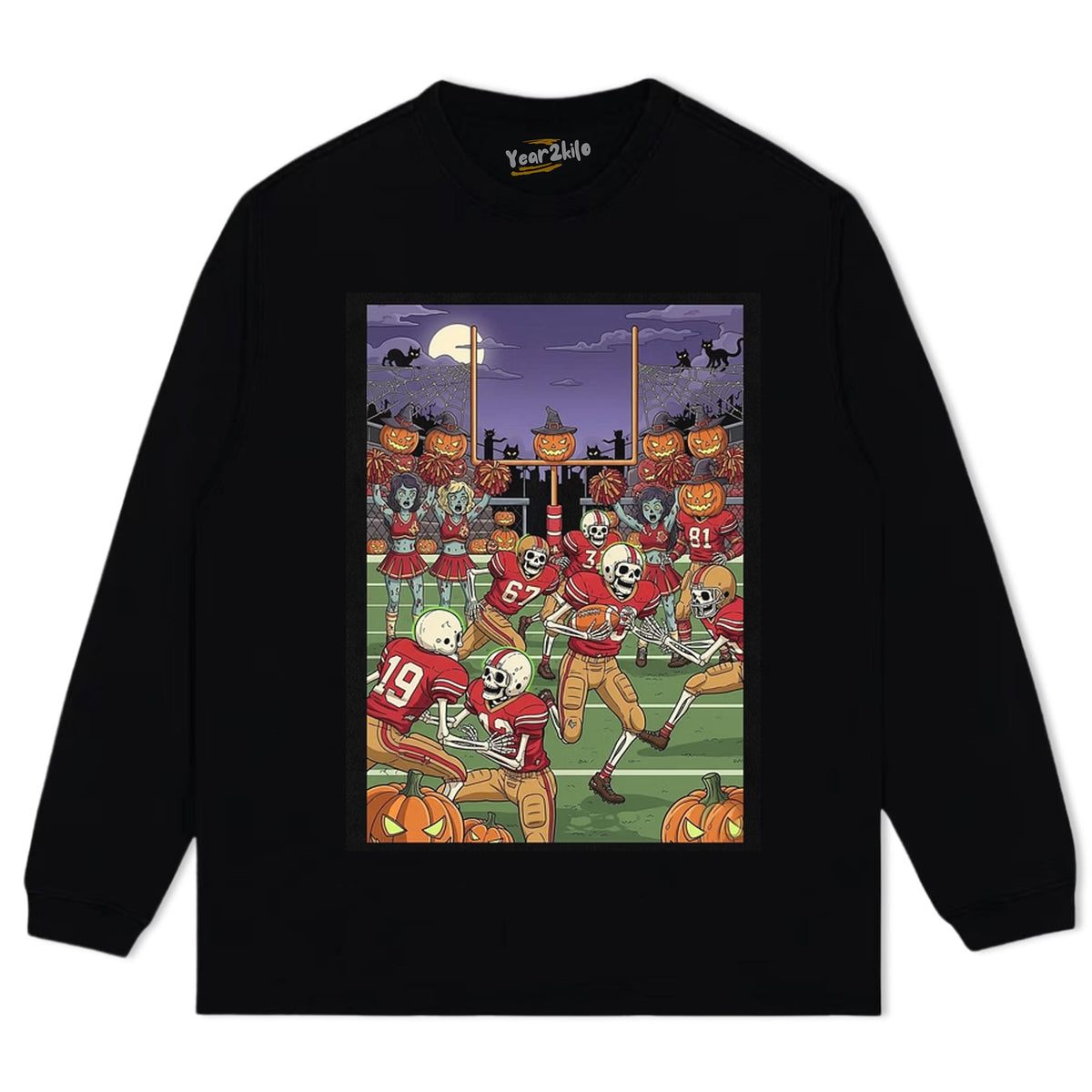 49ERS SKELETON ZOMBIE HALLOWEEN FOOTBALL TANK TOP & TEE & LONG SLEEVE & LAYERED LS & HOODIE
