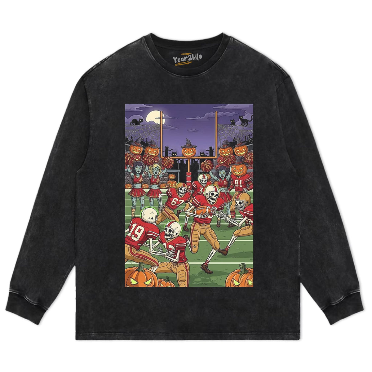 49ERS SKELETON ZOMBIE HALLOWEEN FOOTBALL TANK TOP & TEE & LONG SLEEVE & LAYERED LS & HOODIE