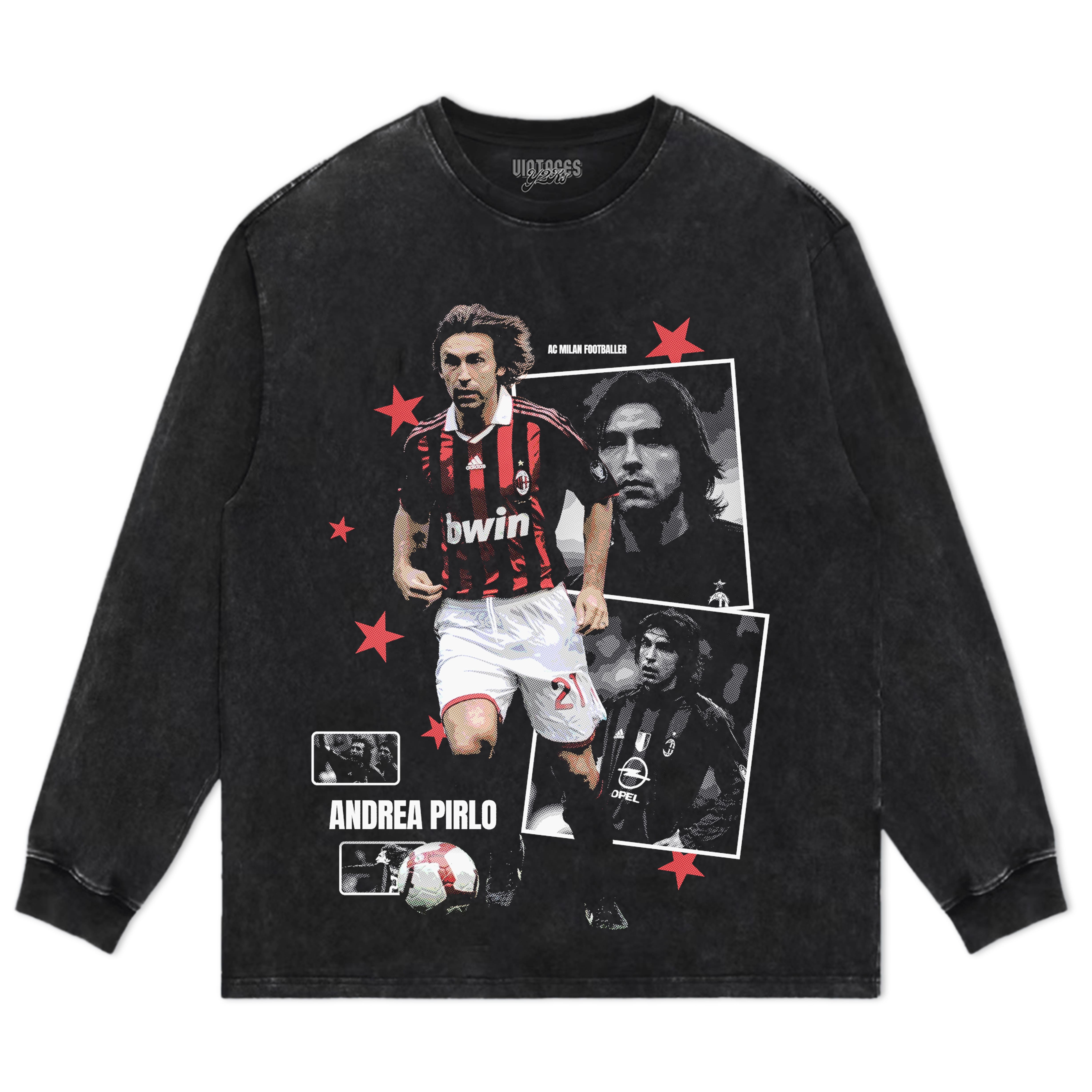 ANDREA PIRLO AC MILAN ARCHIVE TANK TOP & TEE & LONG SLEEVE & LAYERED LS & HOODIE