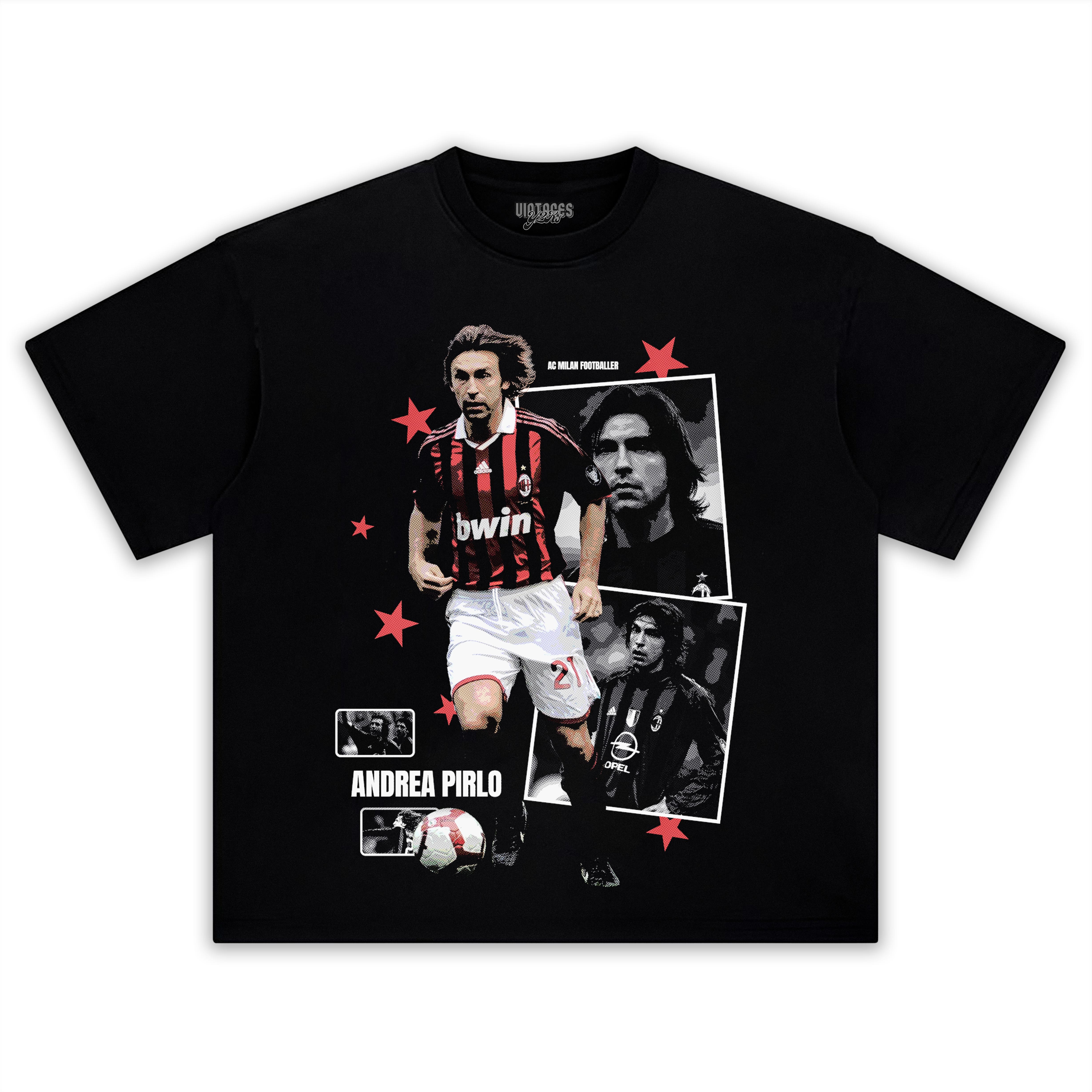 ANDREA PIRLO AC MILAN ARCHIVE TANK TOP & TEE & LONG SLEEVE & LAYERED LS & HOODIE