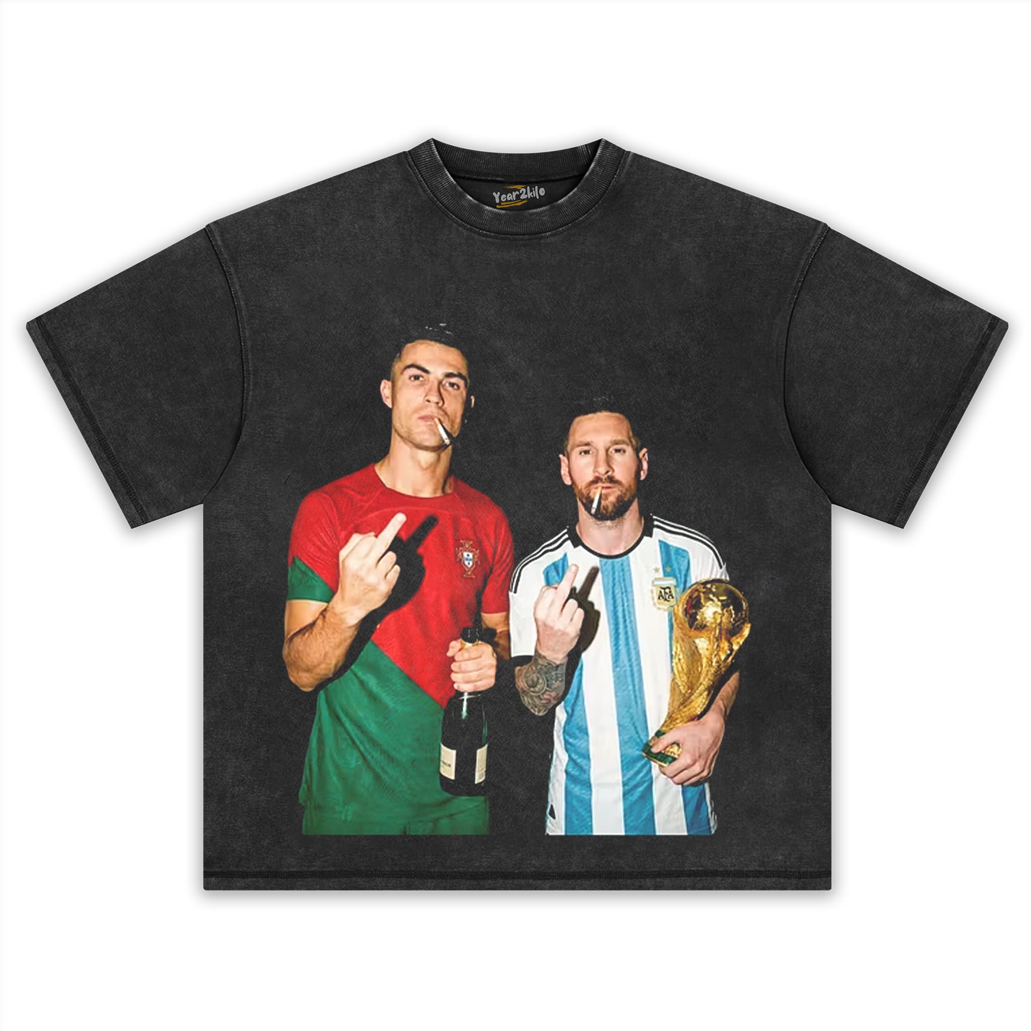 ARGENTINA MESSI & CRISTIANO RONALDO FUNNY VINTAGE TANK TOP & TEE & LONG SLEEVE & LAYERED LS & HOODIE