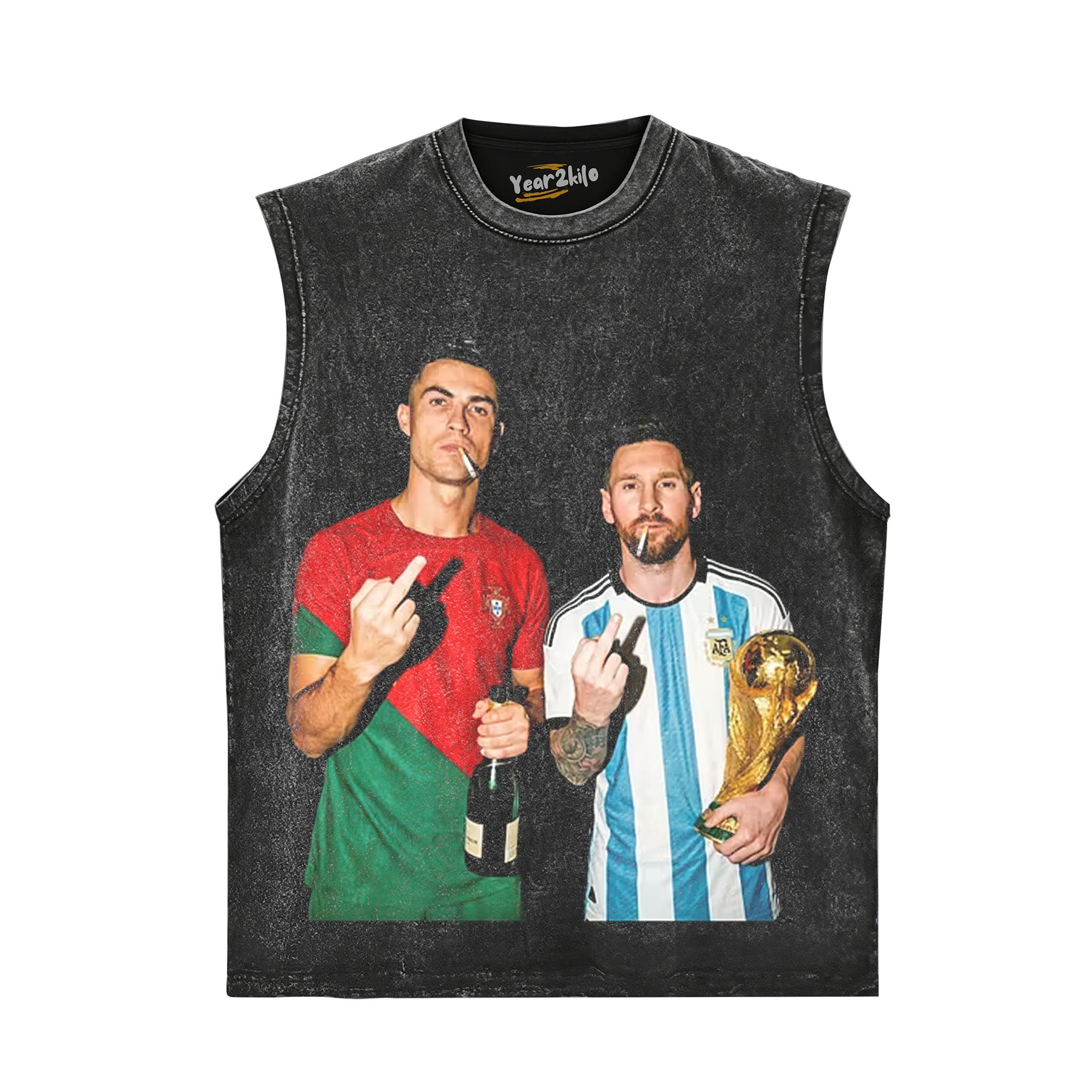 ARGENTINA MESSI & CRISTIANO RONALDO FUNNY VINTAGE TANK TOP & TEE & LONG SLEEVE & LAYERED LS & HOODIE
