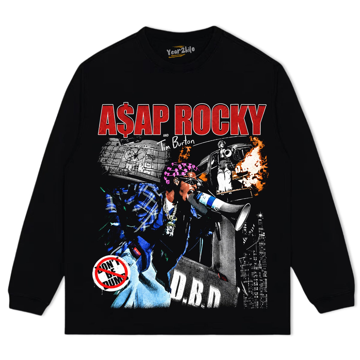 ASAP ROCKY & TIM BURTON TANK TOP & TEE & LONG SLEEVE & LAYERED LS & HOODIE