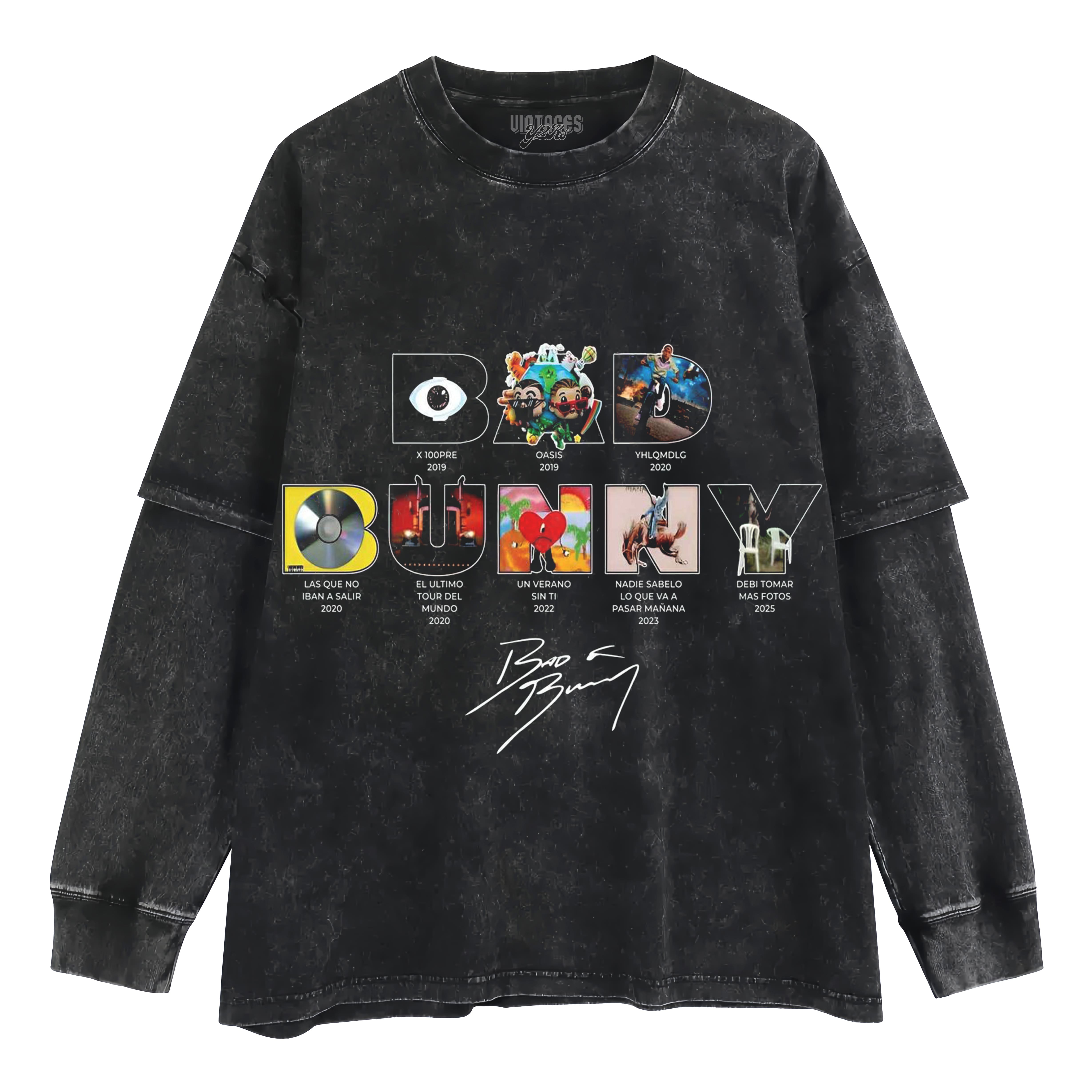 BAD BUNNY - DISCOGRAPHY LAYERED LONG SLEEVE
