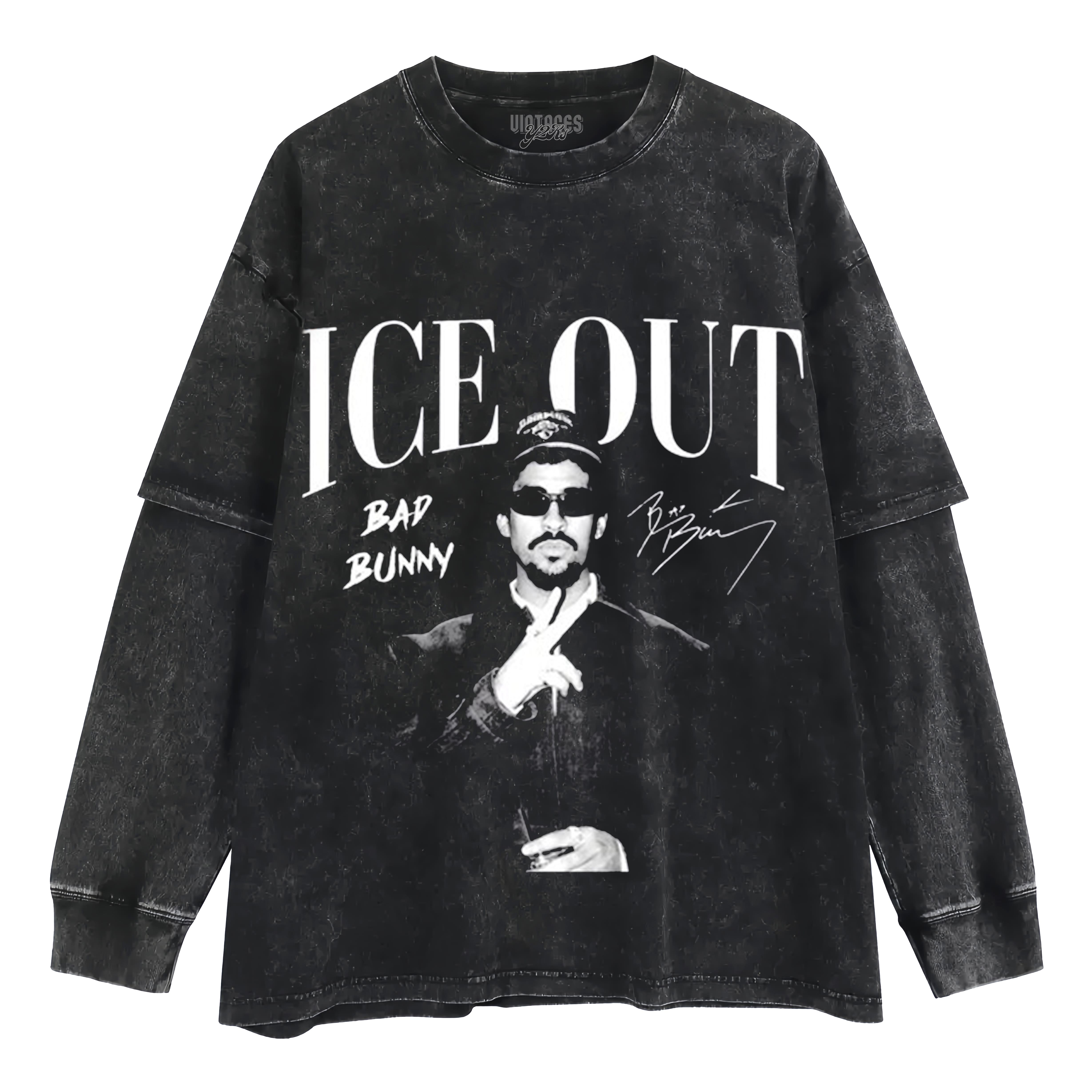 BAD BUNNY - ICE OUT LAYERED LONG SLEEVE