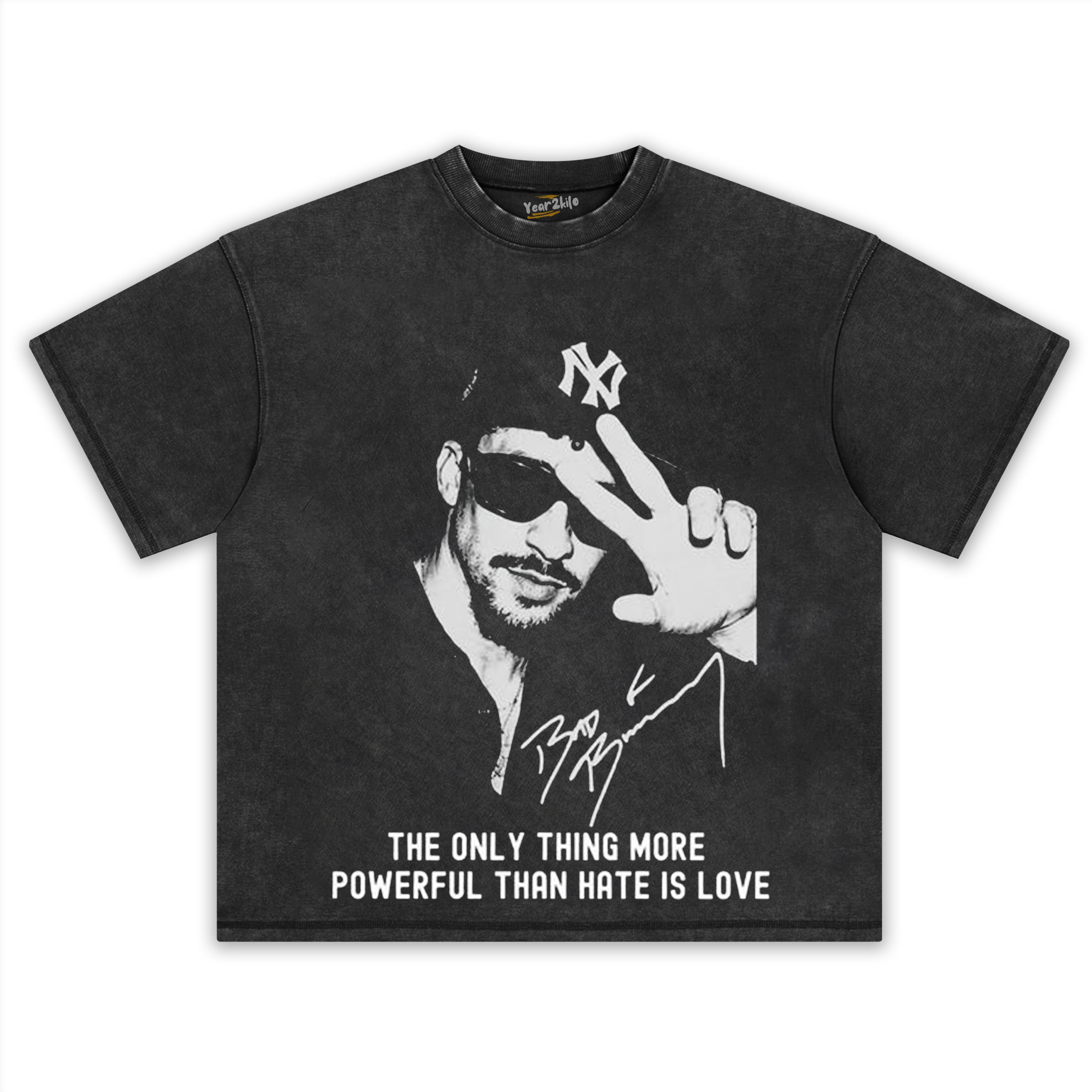 BAD BUNNY - THE ONLY THING MORE POWERFUL THAN HATEIS LOVE TEE & LS & HOODIE