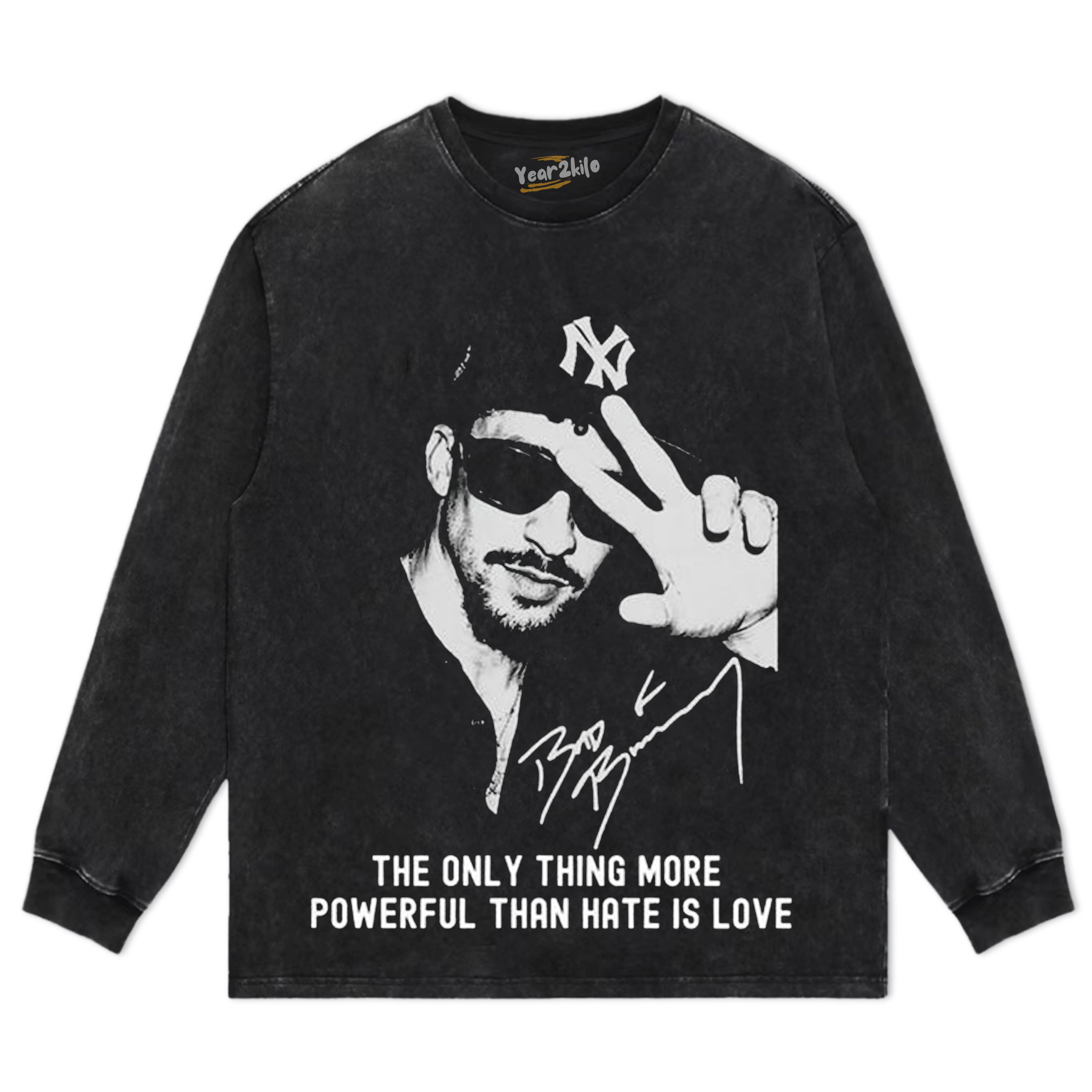 BAD BUNNY - THE ONLY THING MORE POWERFUL THAN HATEIS LOVE TEE & LS & HOODIE