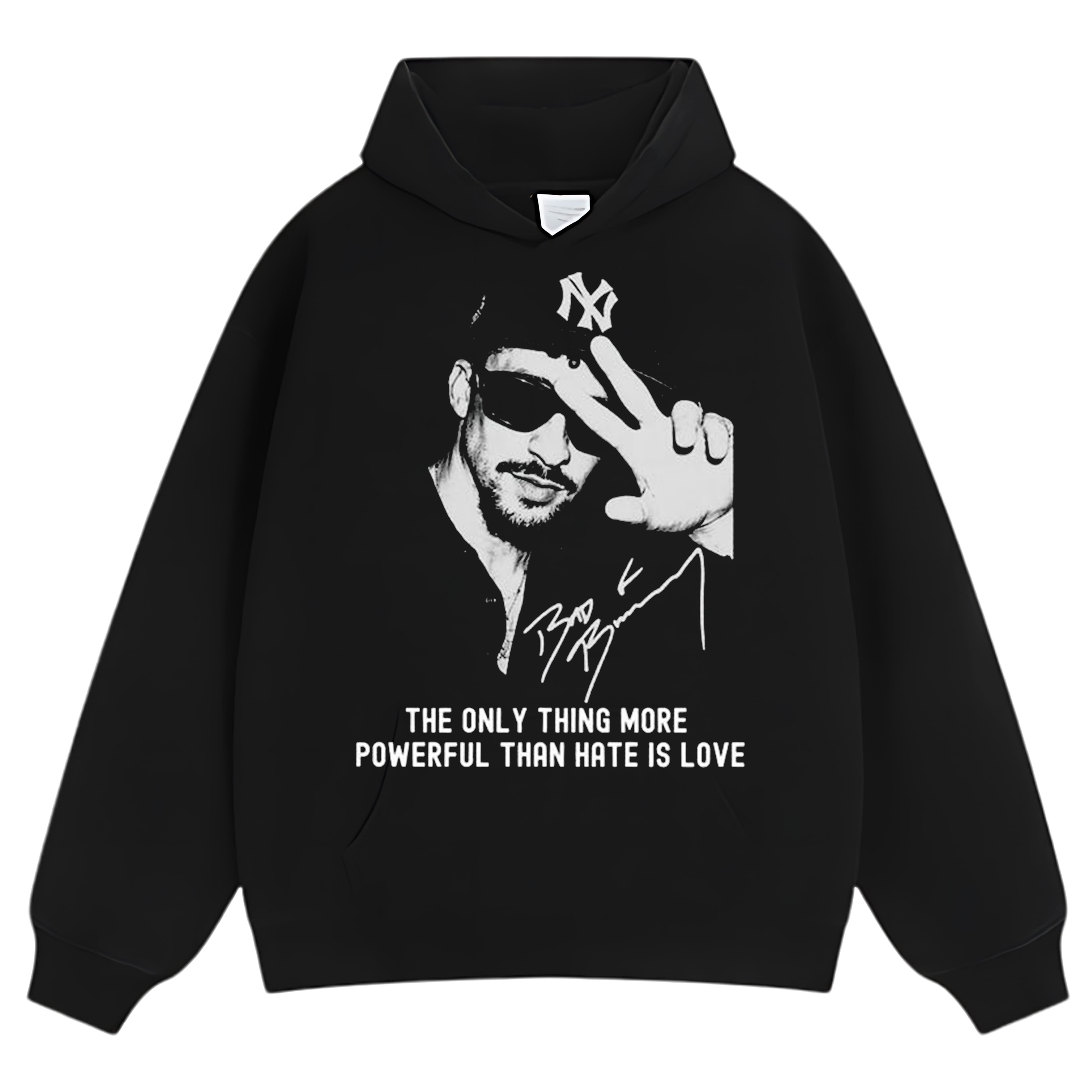 BAD BUNNY - THE ONLY THING MORE POWERFUL THAN HATEIS LOVE TEE & LS & HOODIE