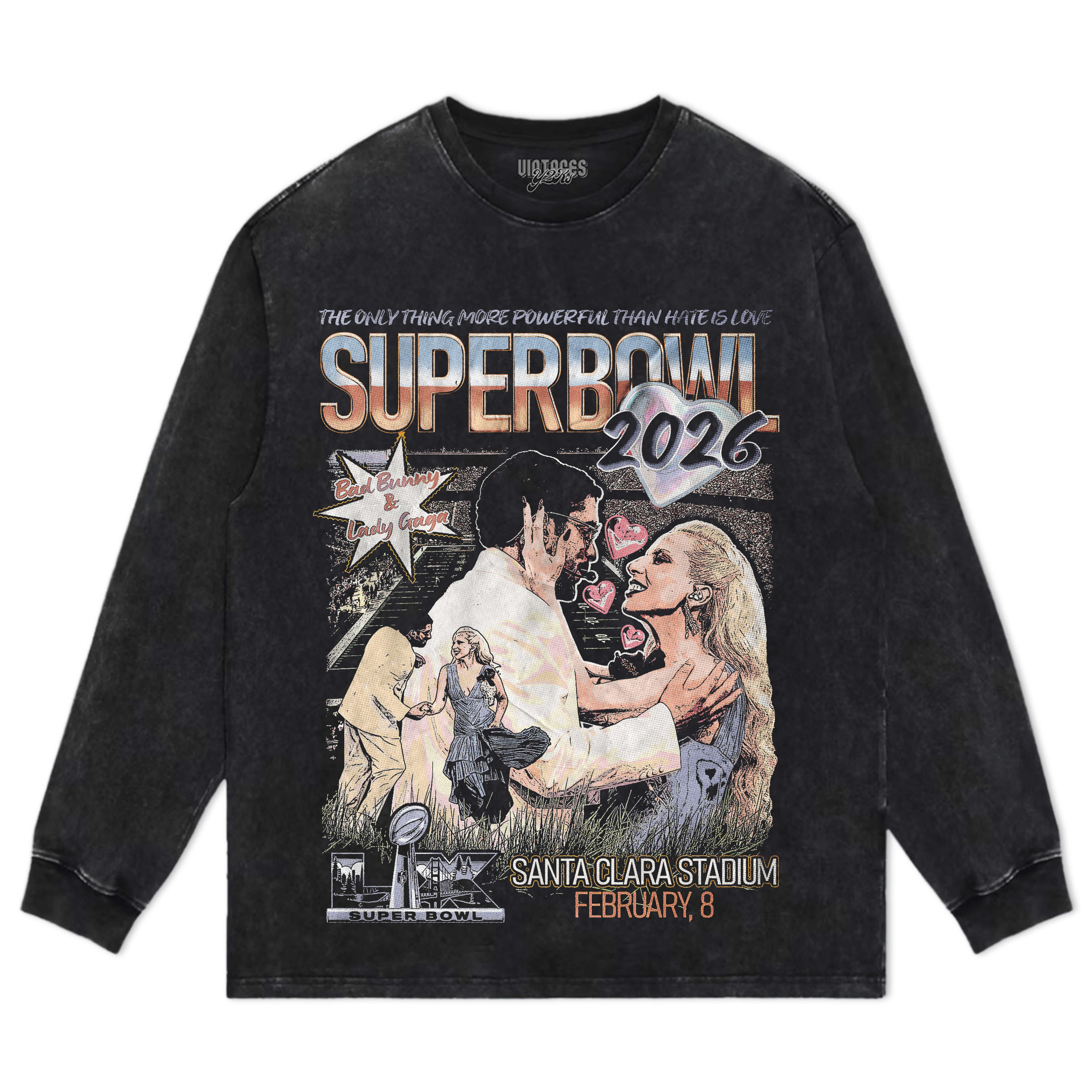 BAD BUNNY & LADY GAGA SUPER BOWL 2026 TEE & LS & HOODIE
