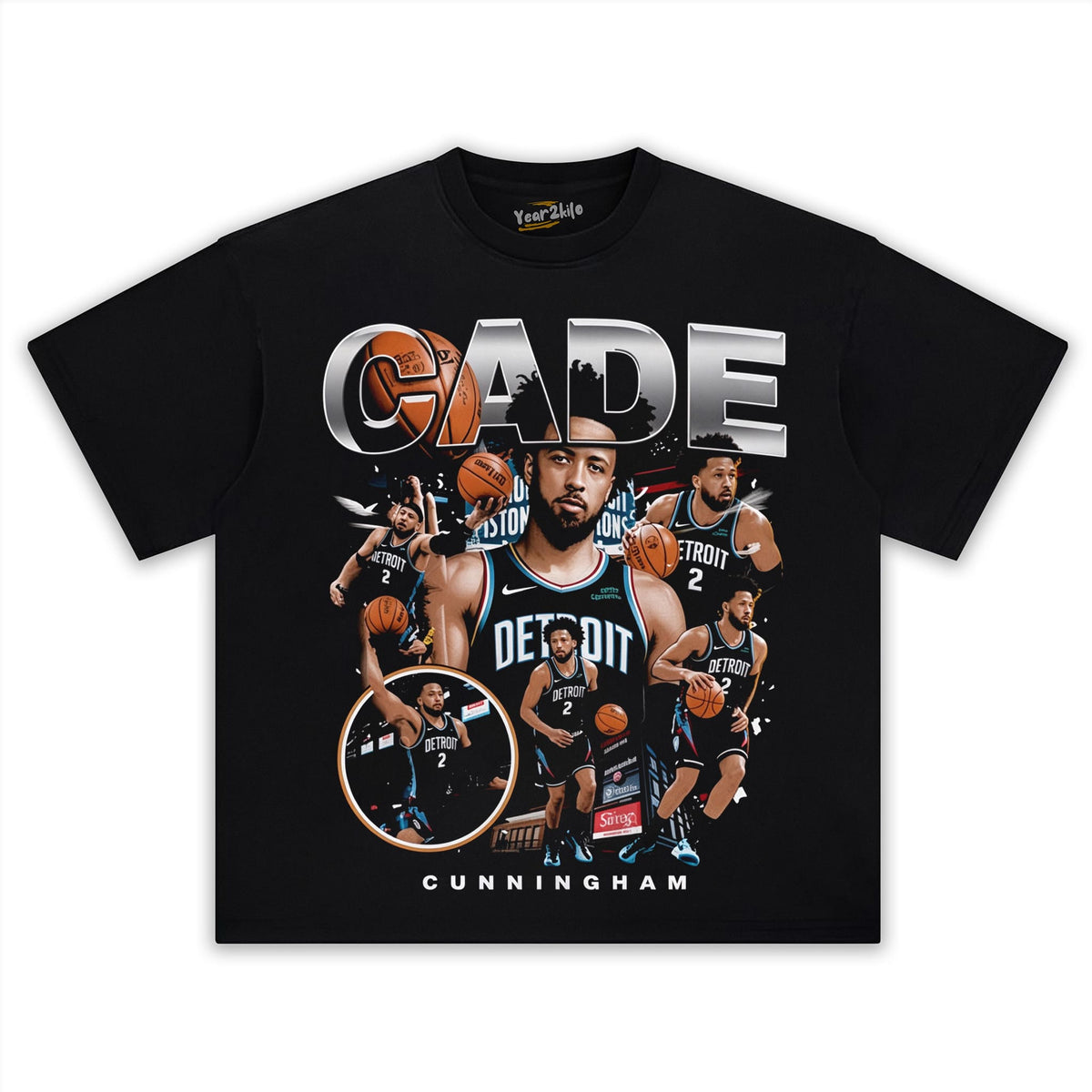 CADE CUNNINGHAM COLLAGE BOOTLEG TANK TOP & TEE & LONG SLEEVE & LAYERED LS & HOODIE