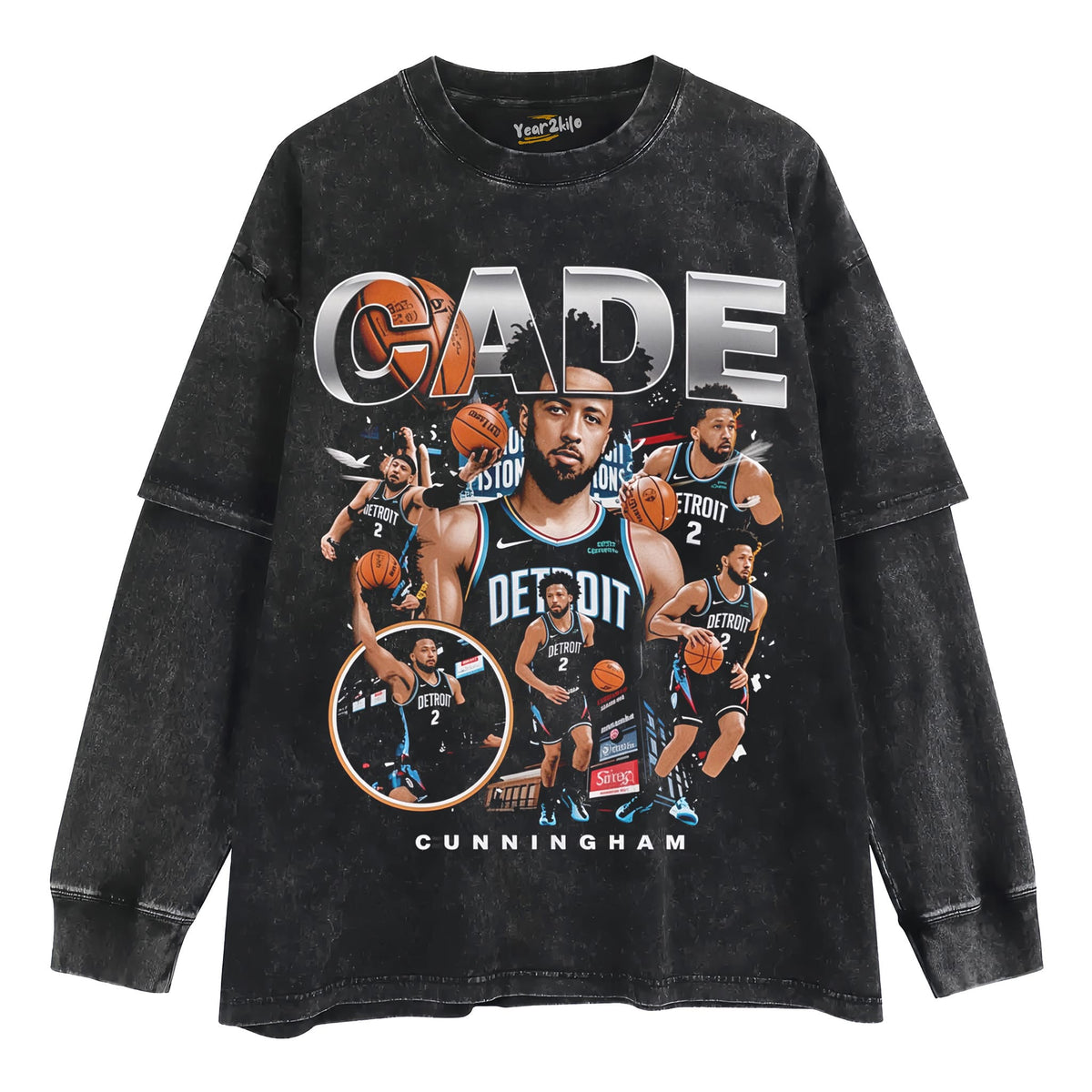 CADE CUNNINGHAM COLLAGE BOOTLEG TANK TOP & TEE & LONG SLEEVE & LAYERED LS & HOODIE