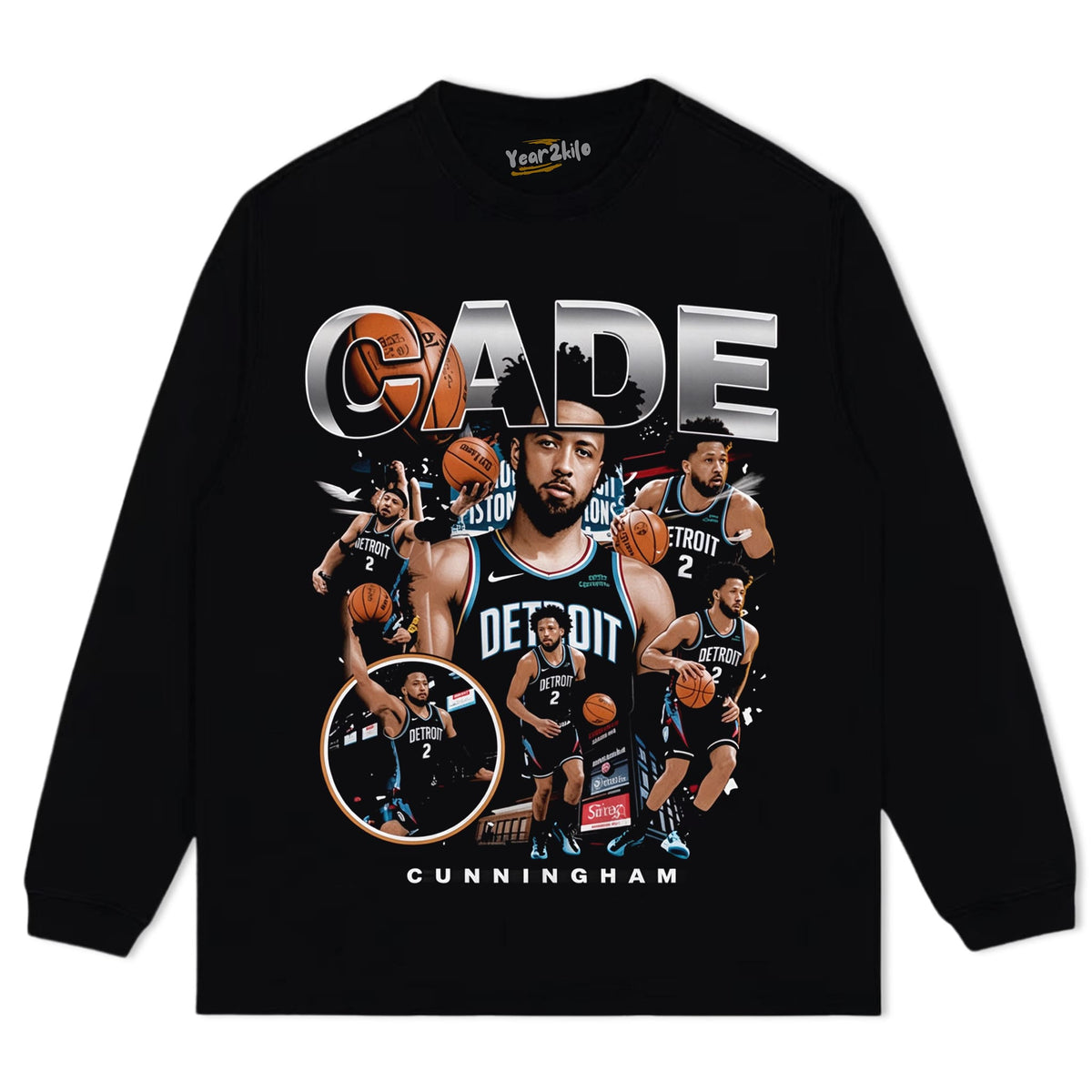 CADE CUNNINGHAM COLLAGE BOOTLEG TANK TOP & TEE & LONG SLEEVE & LAYERED LS & HOODIE