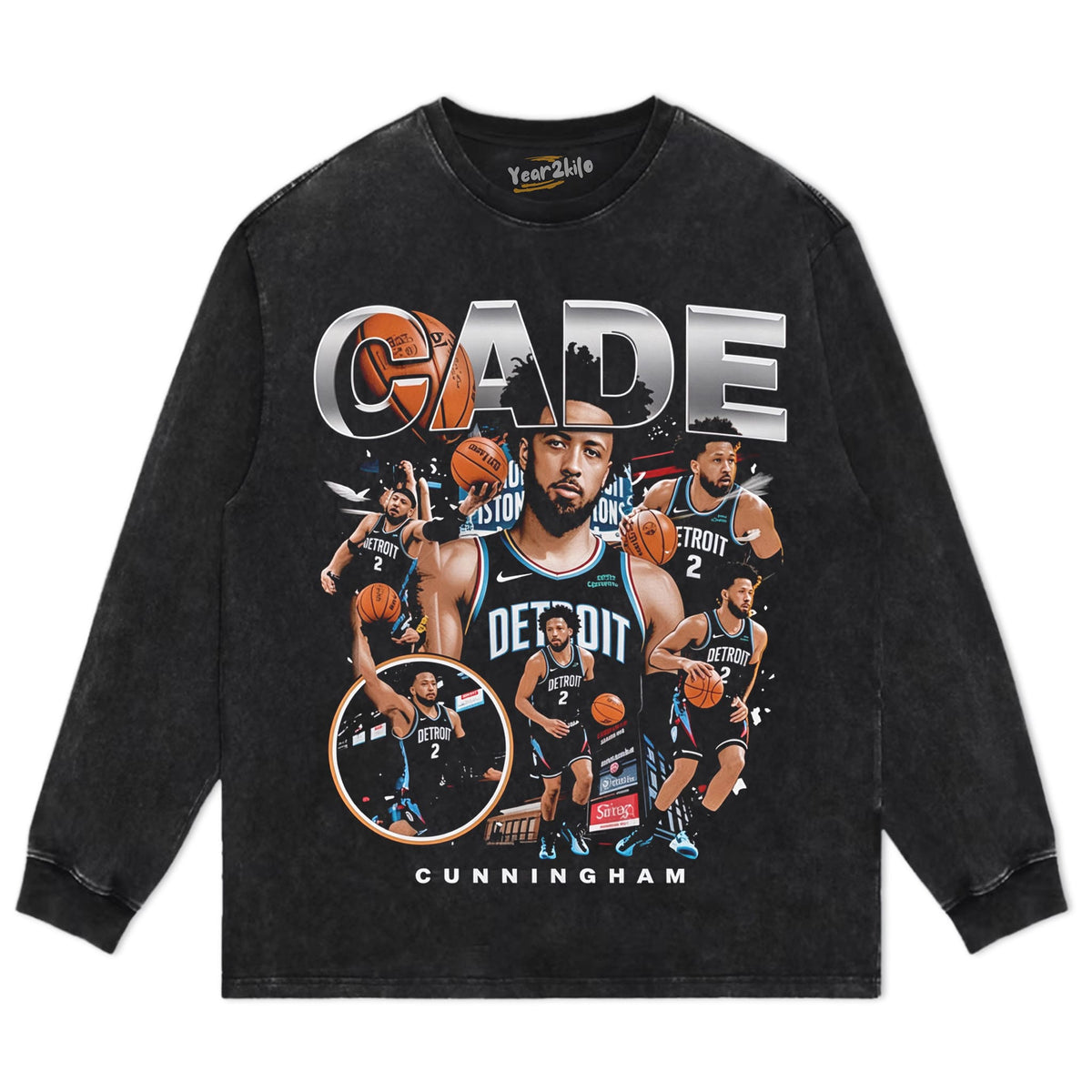 CADE CUNNINGHAM COLLAGE BOOTLEG TANK TOP & TEE & LONG SLEEVE & LAYERED LS & HOODIE