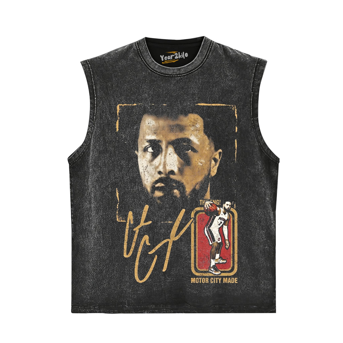 CADE CUNNINGHAM MOTOR CITY DETROIT VINTAGE TANK TOP & TEE & LONG SLEEVE & LAYERED LS & HOODIE
