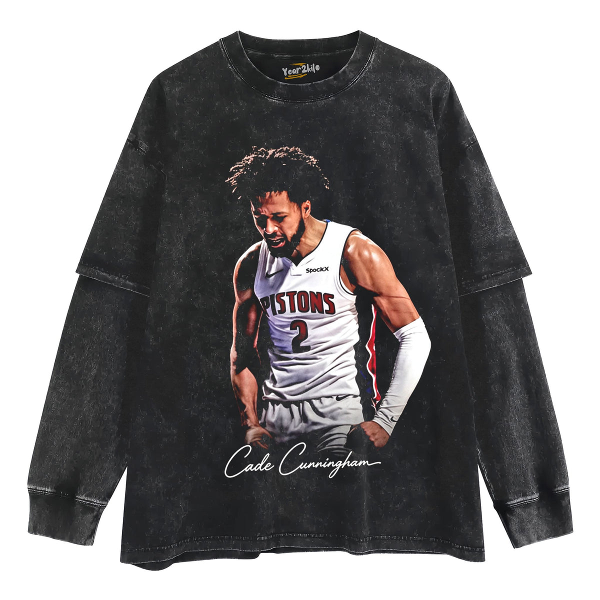 CADE CUNNINGHAM PISTONS 2 TANK TOP & TEE & LONG SLEEVE & LAYERED LS & HOODIE