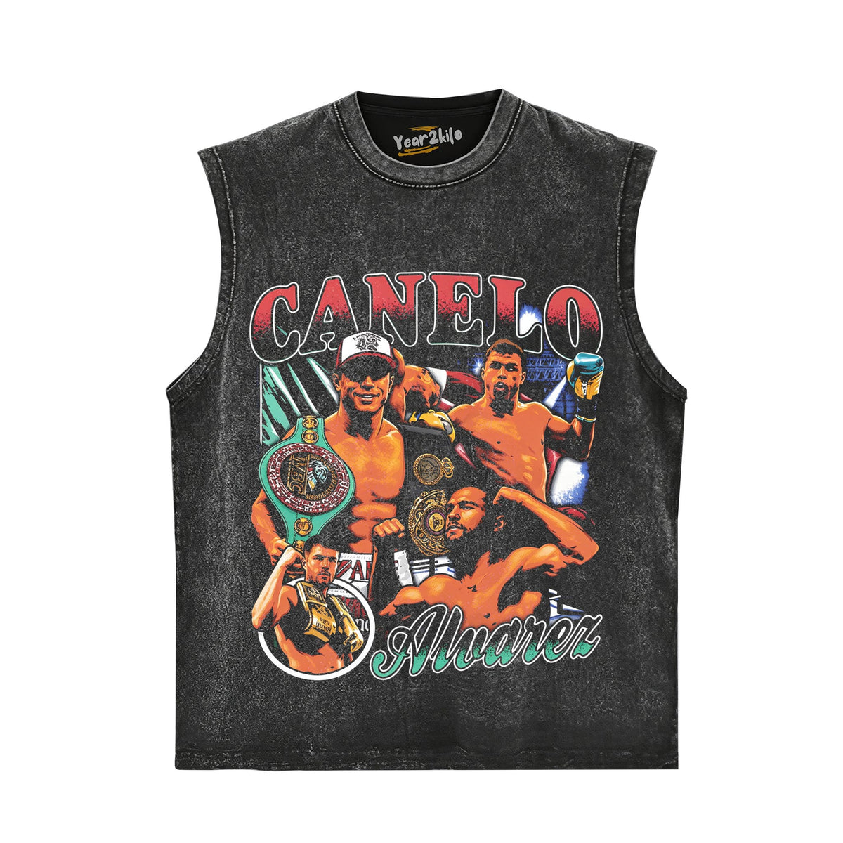CANELO ALVAREZ FOUR-DIVISION WORLD CHAMPION VINATGE TANK TOP & TEE & LONG SLEEVE & LAYERED LS & HOODIE