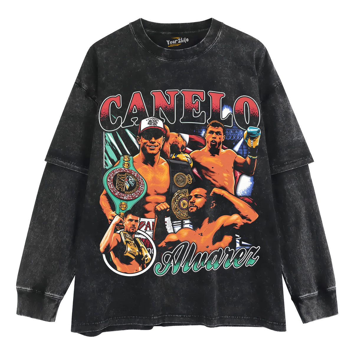 CANELO ALVAREZ FOUR-DIVISION WORLD CHAMPION VINATGE TANK TOP & TEE & LONG SLEEVE & LAYERED LS & HOODIE