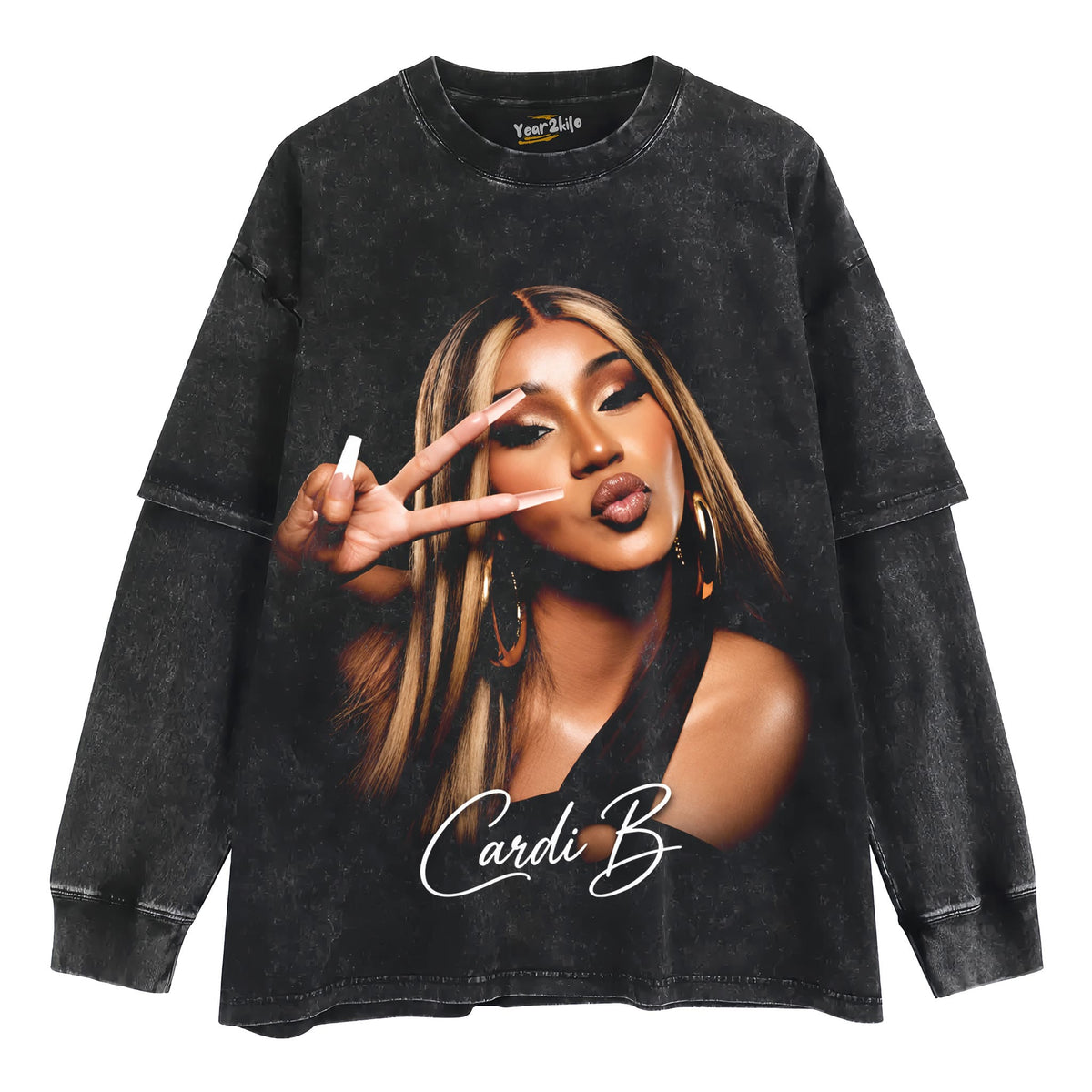 CARDI B PEACE SIGN TANK TOP & TEE & LONG SLEEVE & LAYERED LS & HOODIE