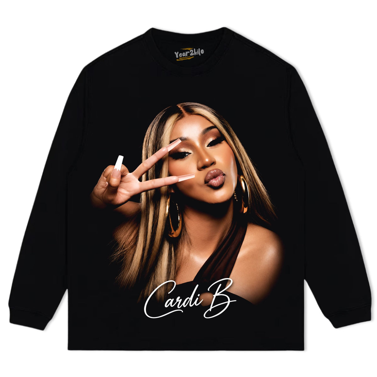 CARDI B PEACE SIGN TANK TOP & TEE & LONG SLEEVE & LAYERED LS & HOODIE
