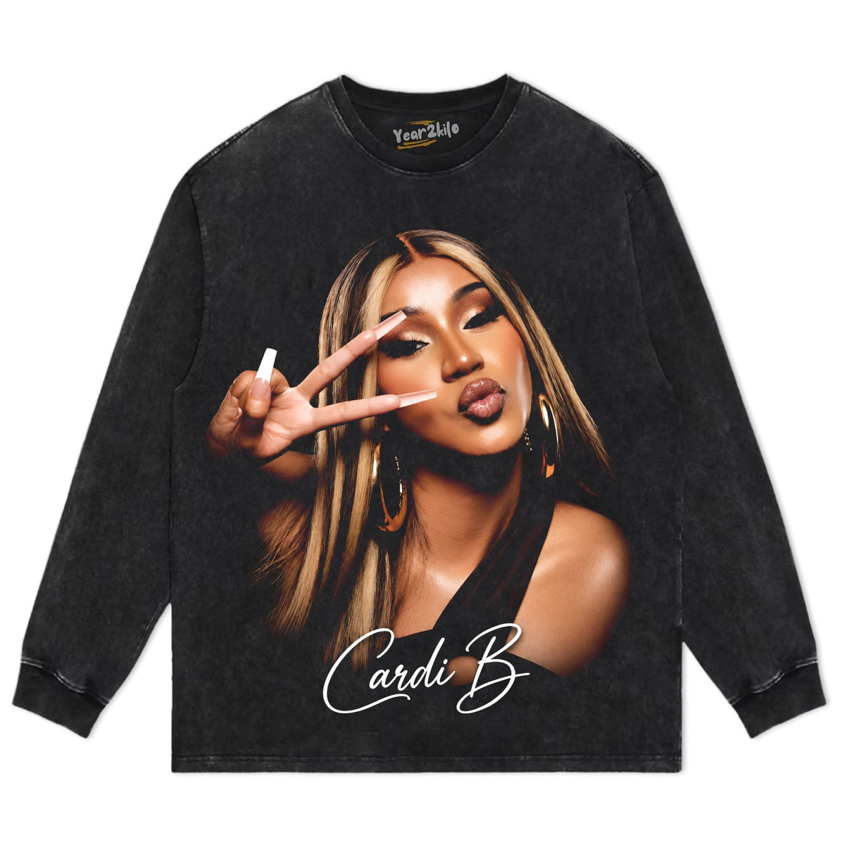 CARDI B PEACE SIGN TANK TOP & TEE & LONG SLEEVE & LAYERED LS & HOODIE