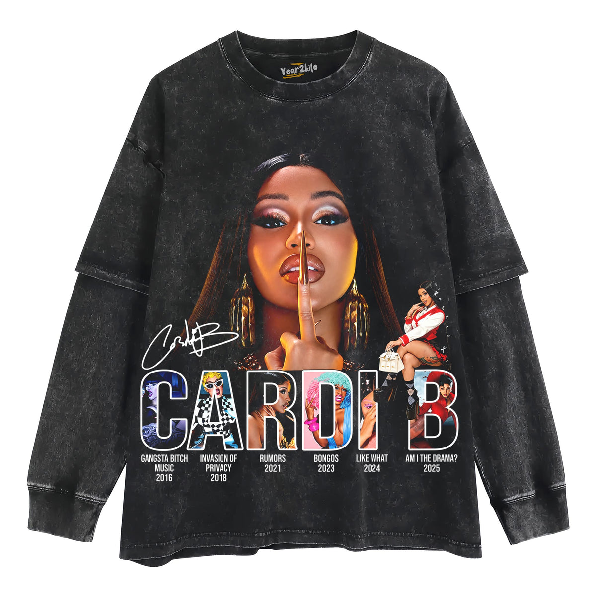 CARDI B VINTAGE V5 TANK TOP & TEE & LONG SLEEVE & LAYERED LS & HOODIE