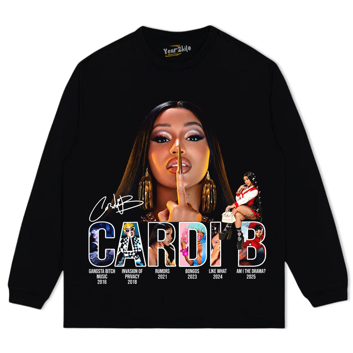 CARDI B VINTAGE V5 TANK TOP & TEE & LONG SLEEVE & LAYERED LS & HOODIE