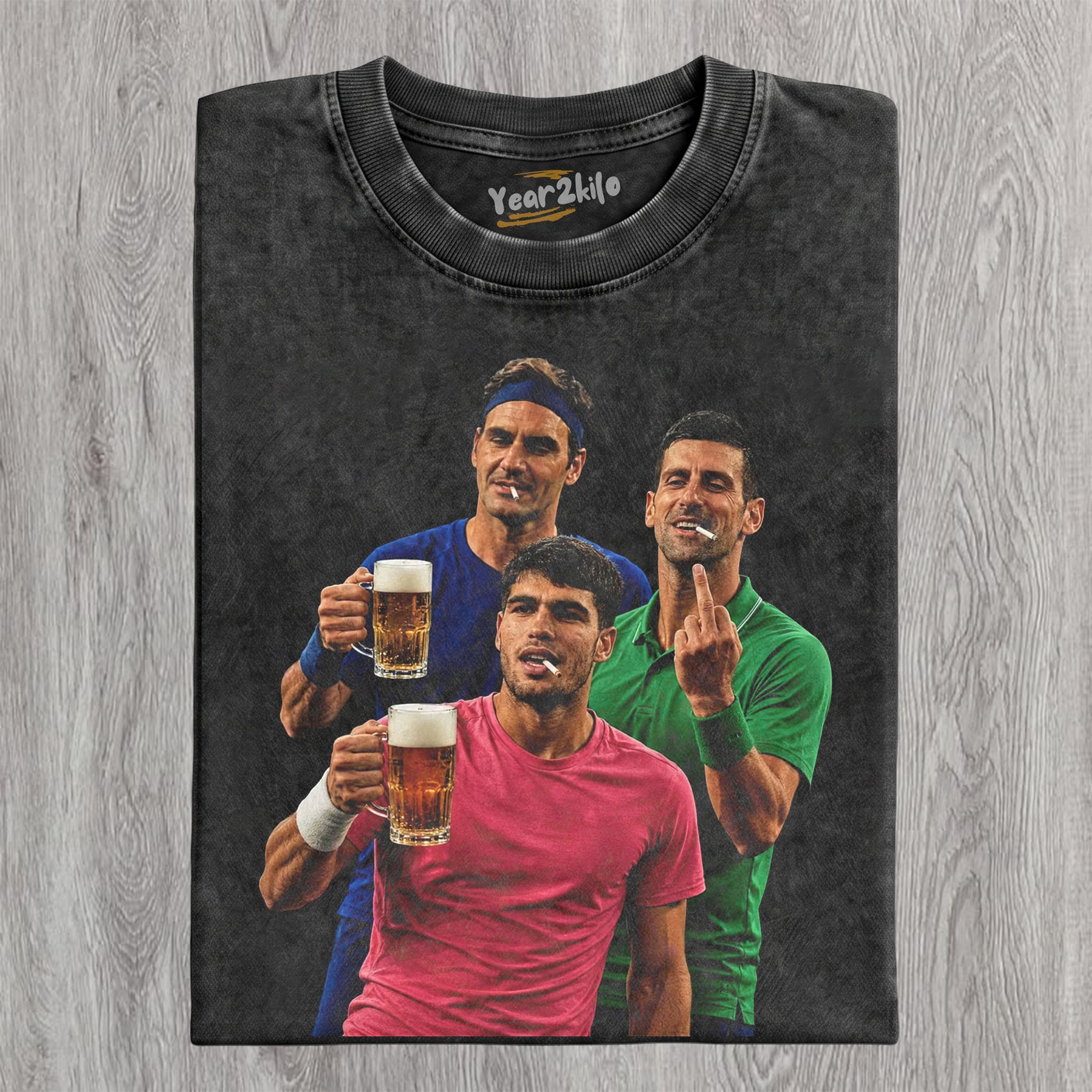 CARLOS ALCARAZ & ROGER FEDERER & NOVAK DJOKOVIC 2026 VINTAGE TANK TOP & TEE & LONG SLEEVE & LAYERED LS & HOODIE