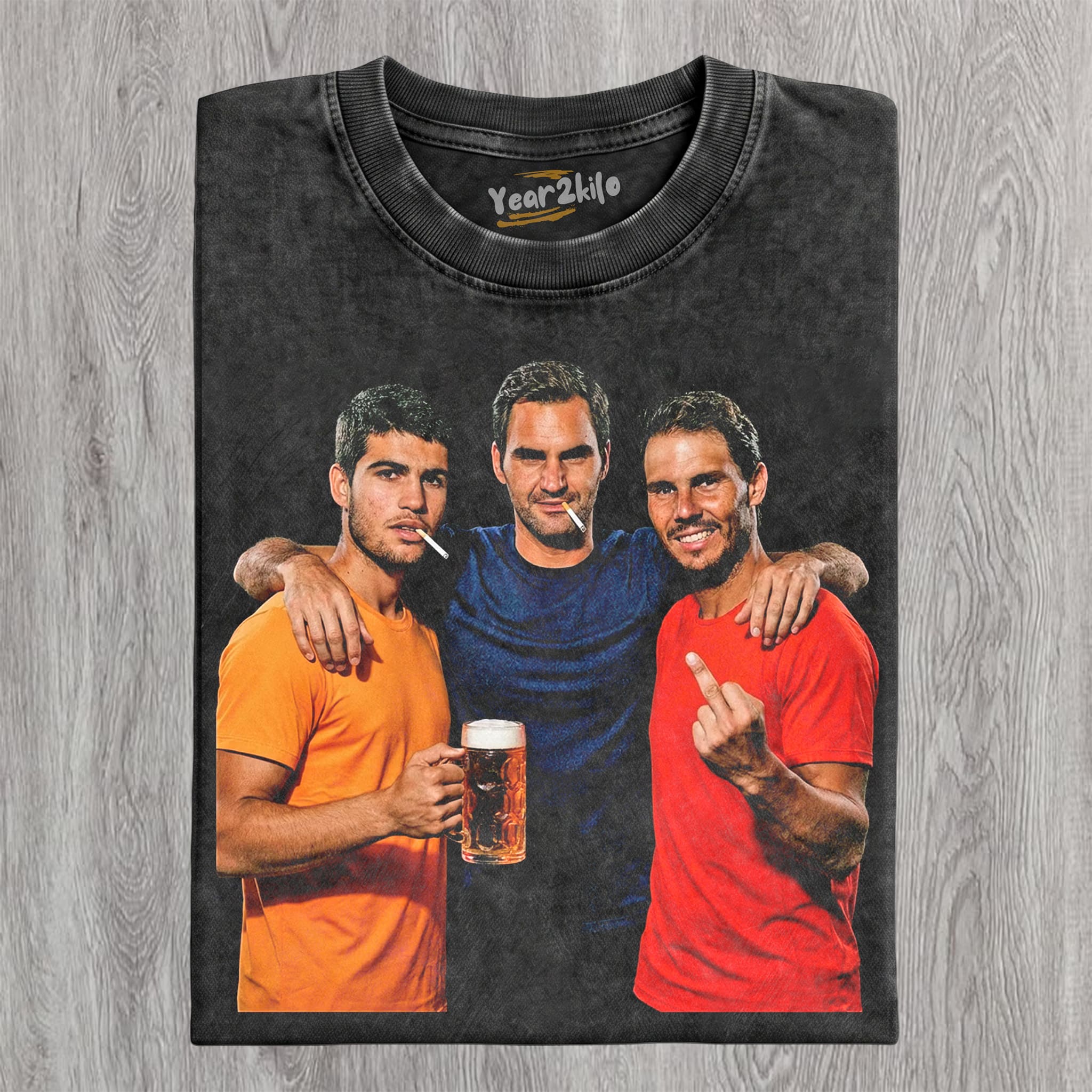 CARLOS ALCARAZ & ROGER FEDERER & RAFAEL NADAL 2026 VINTAGE TANK TOP & TEE & LONG SLEEVE & LAYERED LS & HOODIE