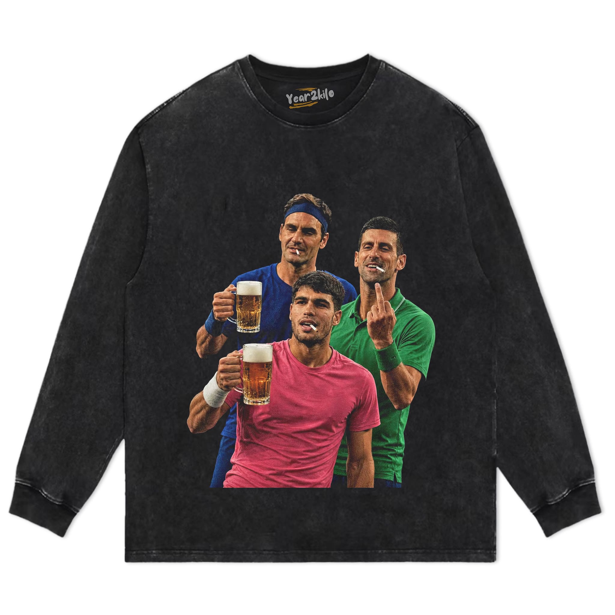 CARLOS ALCARAZ & ROGER FEDERER & NOVAK DJOKOVIC 2026 VINTAGE TANK TOP & TEE & LONG SLEEVE & LAYERED LS & HOODIE