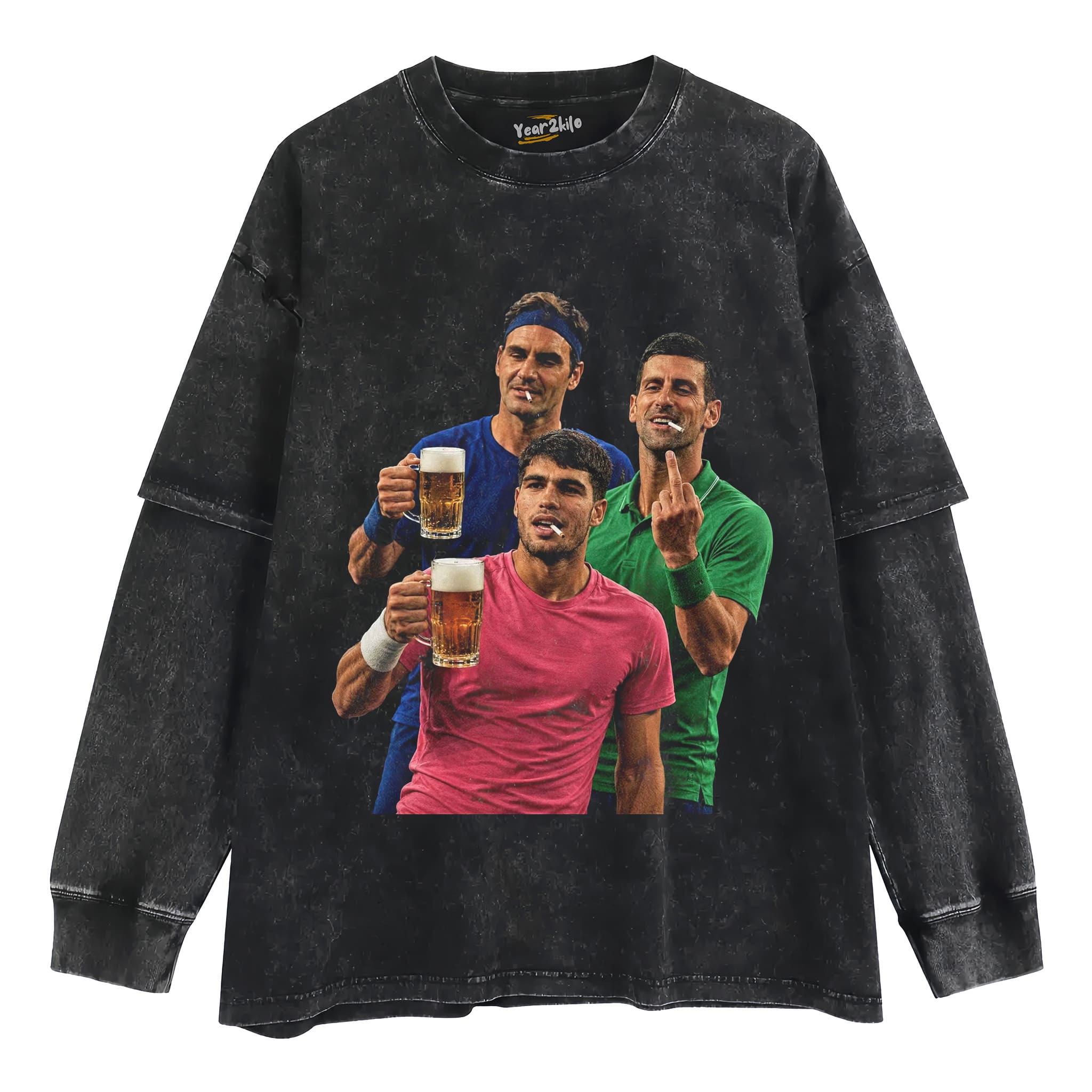 CARLOS ALCARAZ & ROGER FEDERER & NOVAK DJOKOVIC 2026 VINTAGE TANK TOP & TEE & LONG SLEEVE & LAYERED LS & HOODIE
