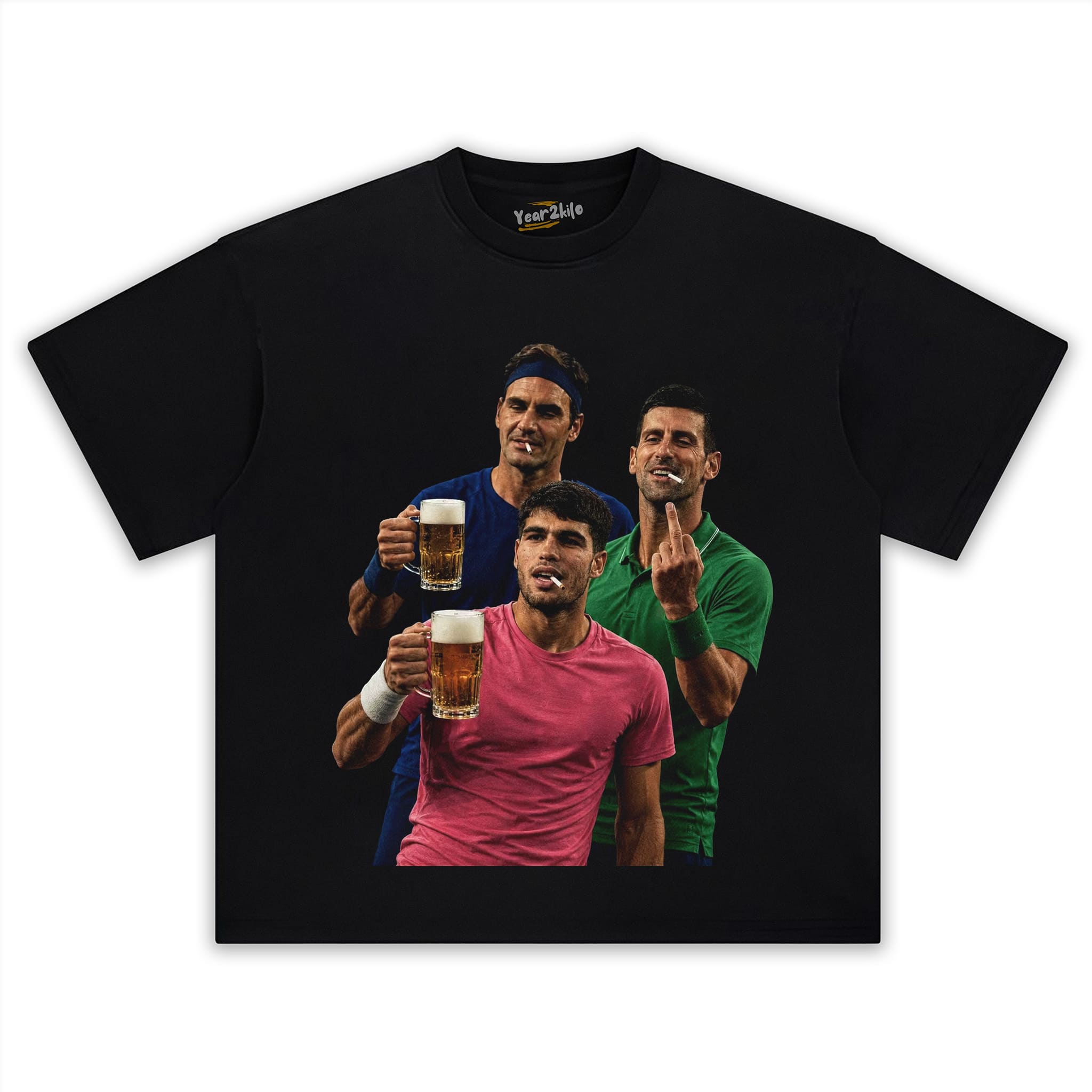 CARLOS ALCARAZ & ROGER FEDERER & NOVAK DJOKOVIC 2026 VINTAGE TANK TOP & TEE & LONG SLEEVE & LAYERED LS & HOODIE
