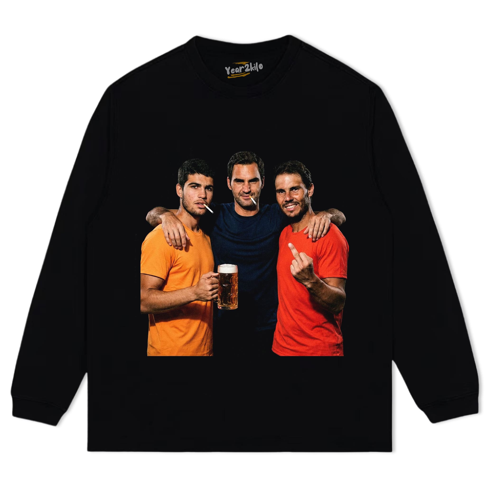 CARLOS ALCARAZ & ROGER FEDERER & RAFAEL NADAL 2026 VINTAGE TANK TOP & TEE & LONG SLEEVE & LAYERED LS & HOODIE