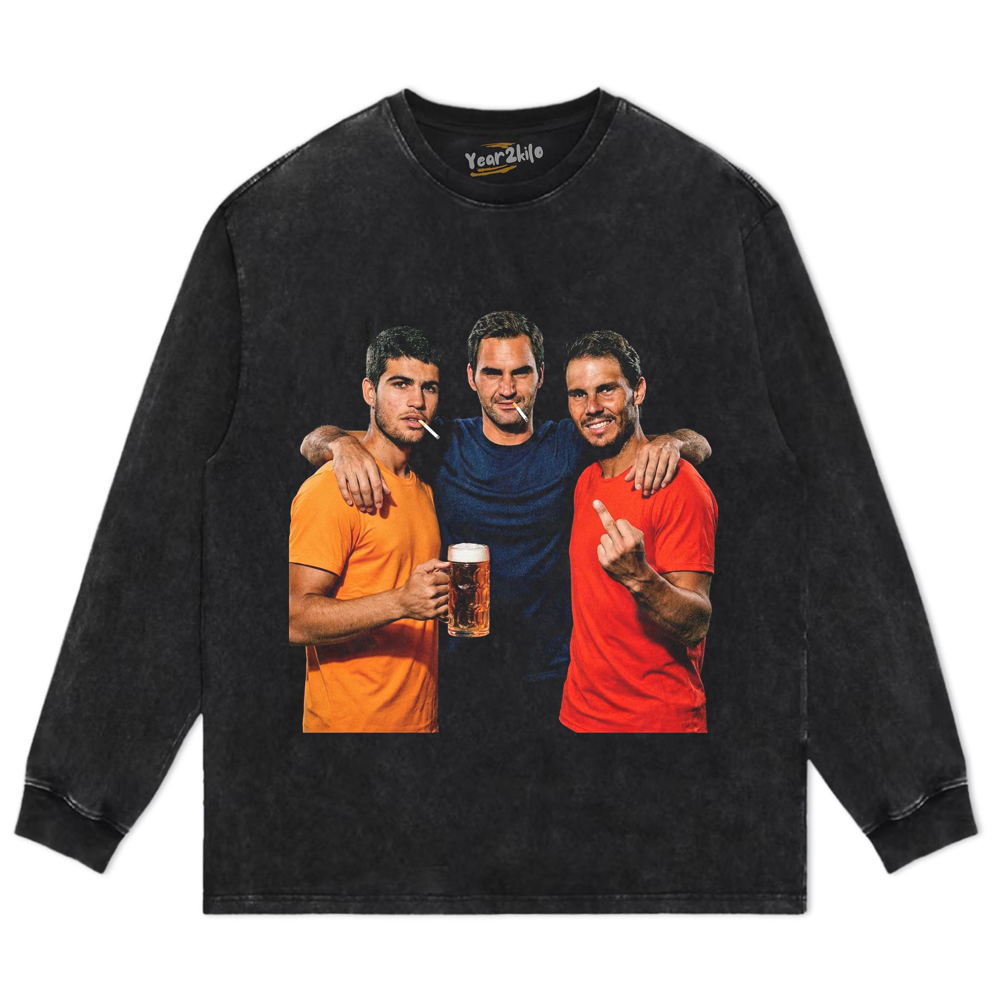 CARLOS ALCARAZ & ROGER FEDERER & RAFAEL NADAL 2026 VINTAGE TANK TOP & TEE & LONG SLEEVE & LAYERED LS & HOODIE