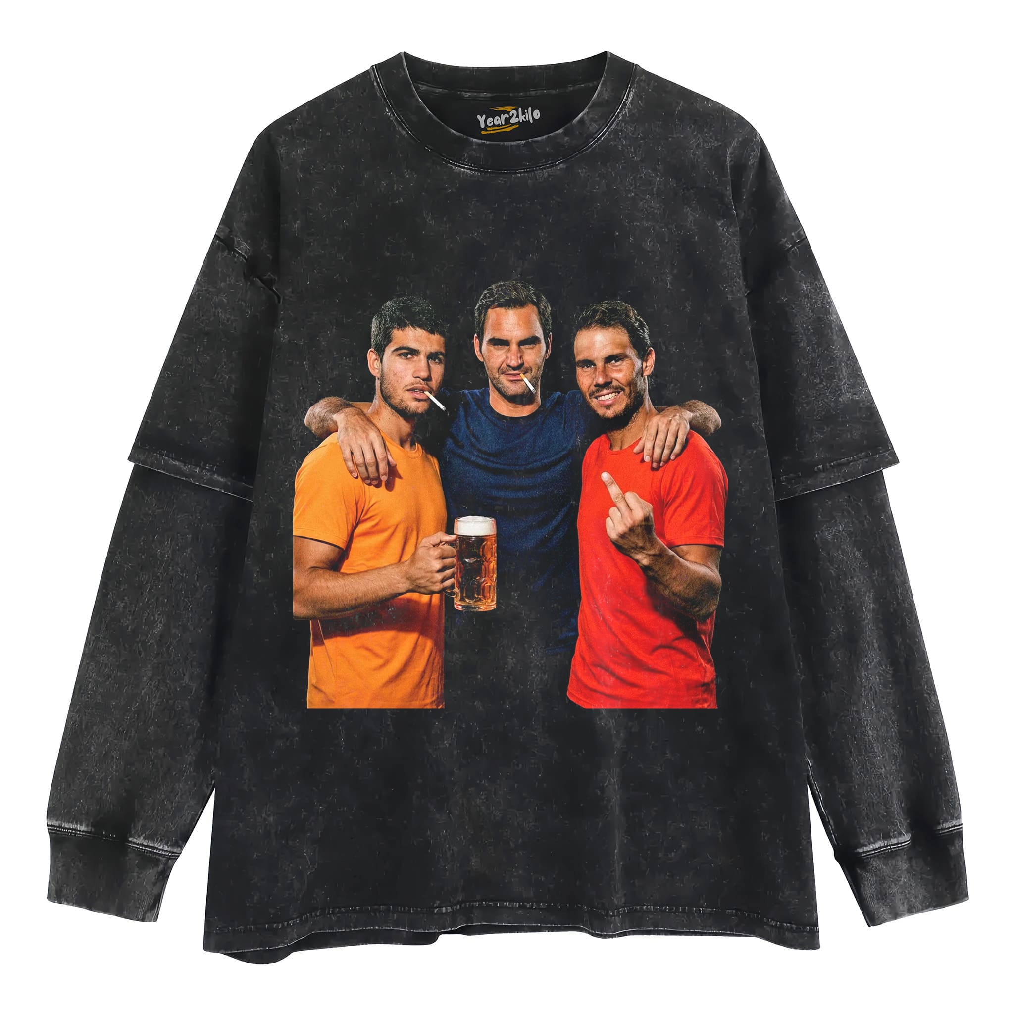 CARLOS ALCARAZ & ROGER FEDERER & RAFAEL NADAL 2026 VINTAGE TANK TOP & TEE & LONG SLEEVE & LAYERED LS & HOODIE