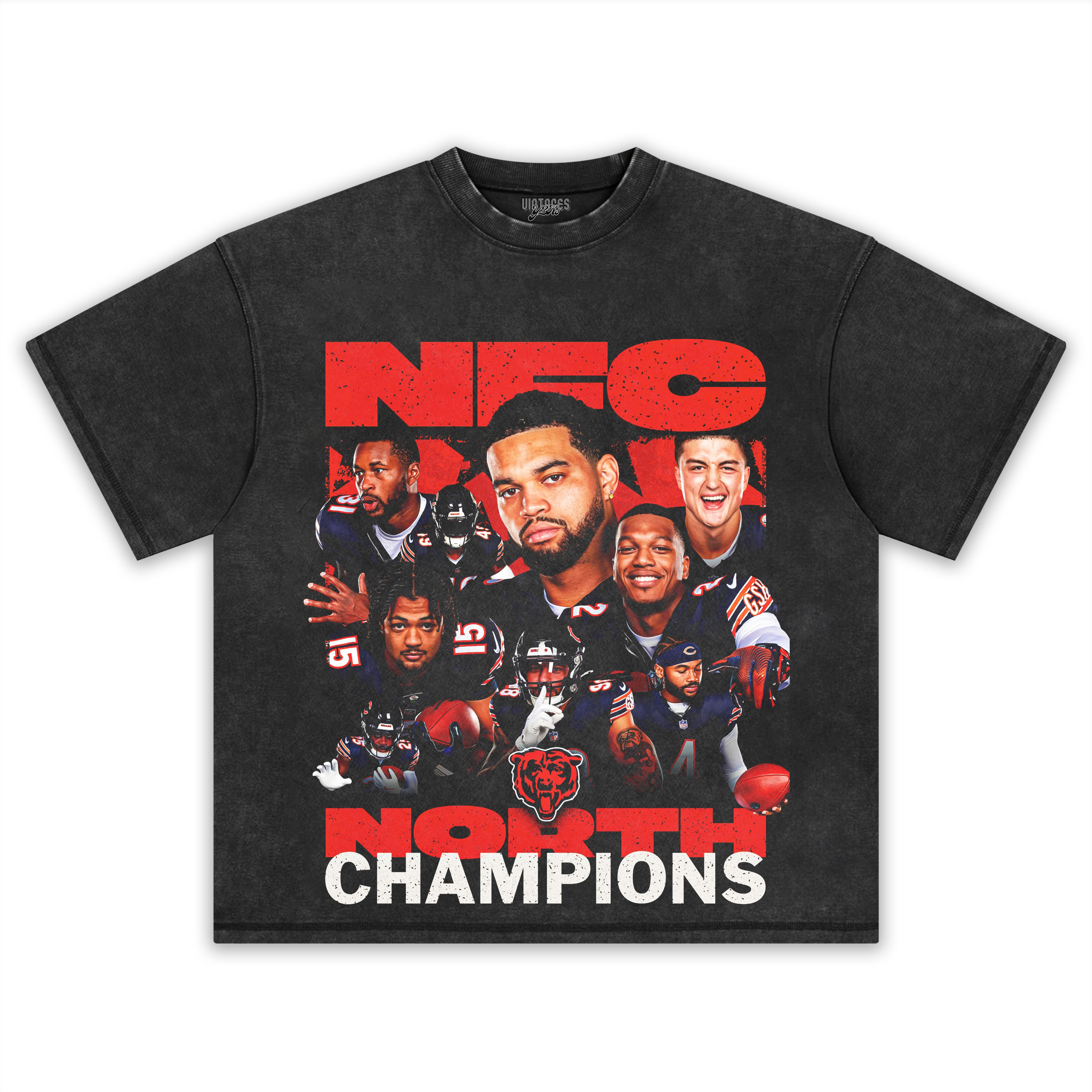 CHICAGO BEARS 2025 NFC NORTH CHAMPIONS TEE & LS & HOODIE