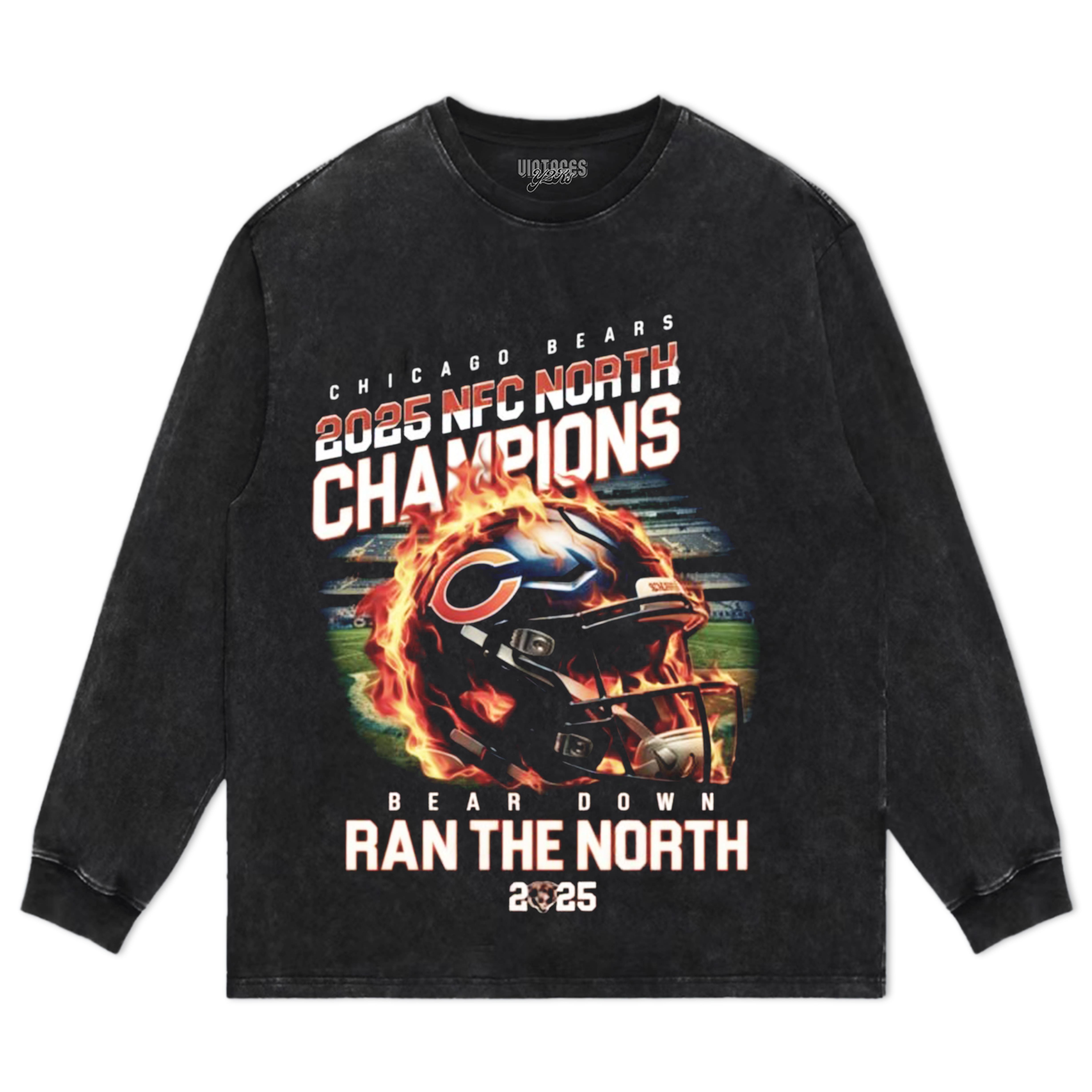 CHICAGO BEARS 2025 NFC NORTH DIVISION CHAMPIONS V2 TEE & LS & HOODIE
