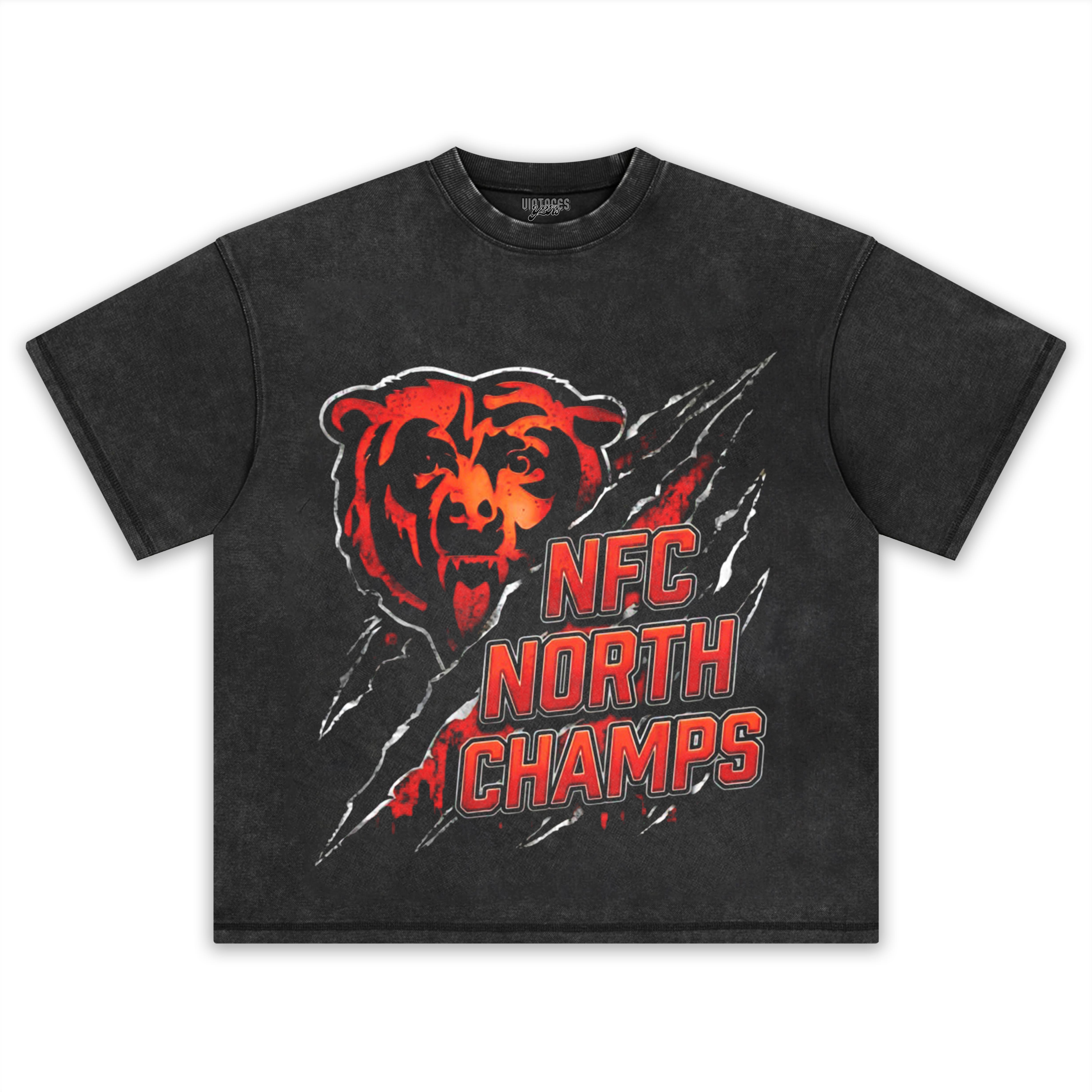 CHICAGO BEARS 2025 NFC NORTH DIVISION CHAMPIONS V3 TEE & LS & HOODIE