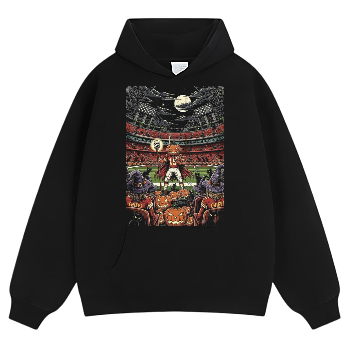 CHIEFS HALLOWEEN SPOOKY STADIUM PUMPKIN FOOTBALL TANK TOP & TEE & LONG SLEEVE & LAYERED LS & HOODIE