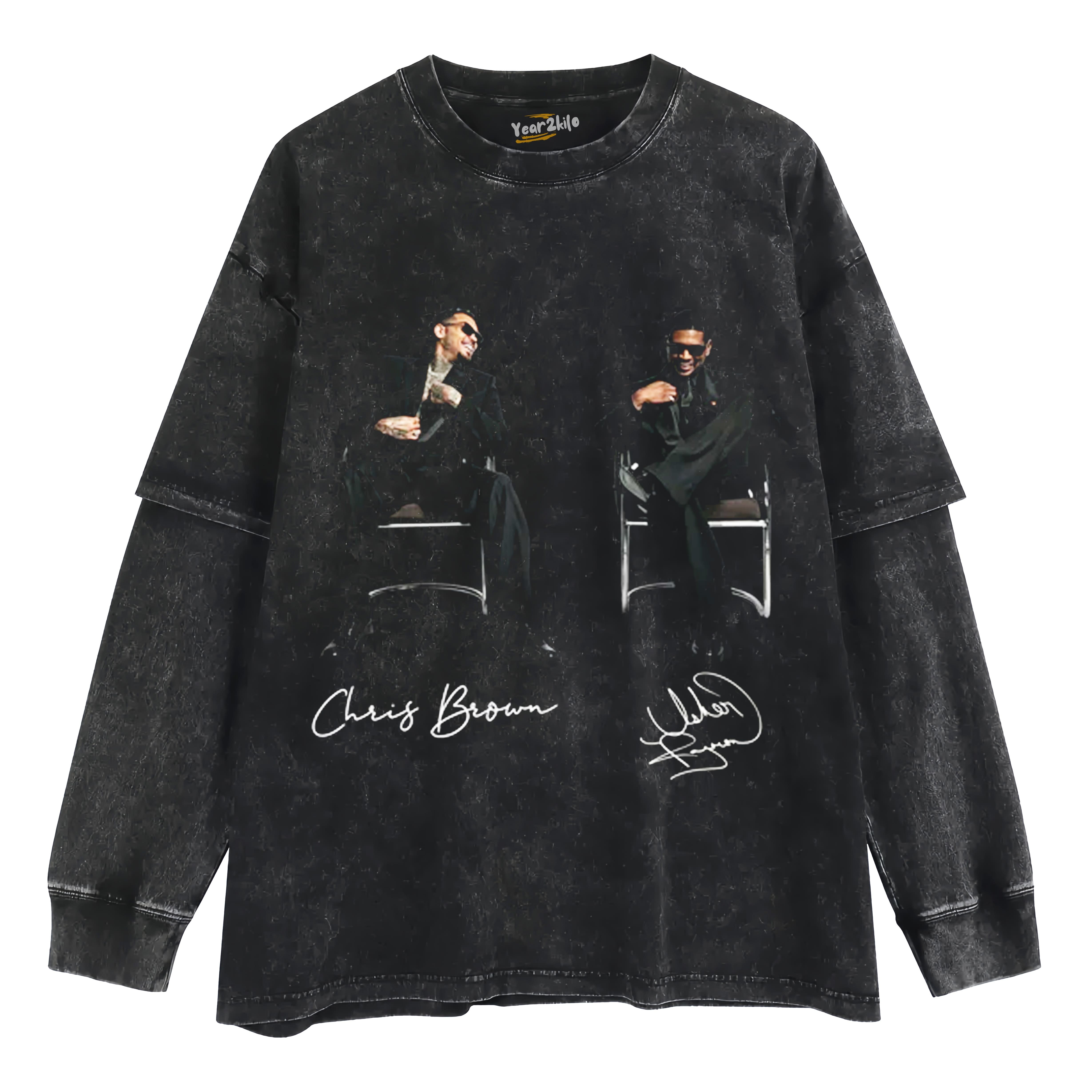 CHRIS BROWN & USHER THE R&B TOUR TANK TOP & TEE & LONG SLEEVE & LAYERED LS & HOODIE