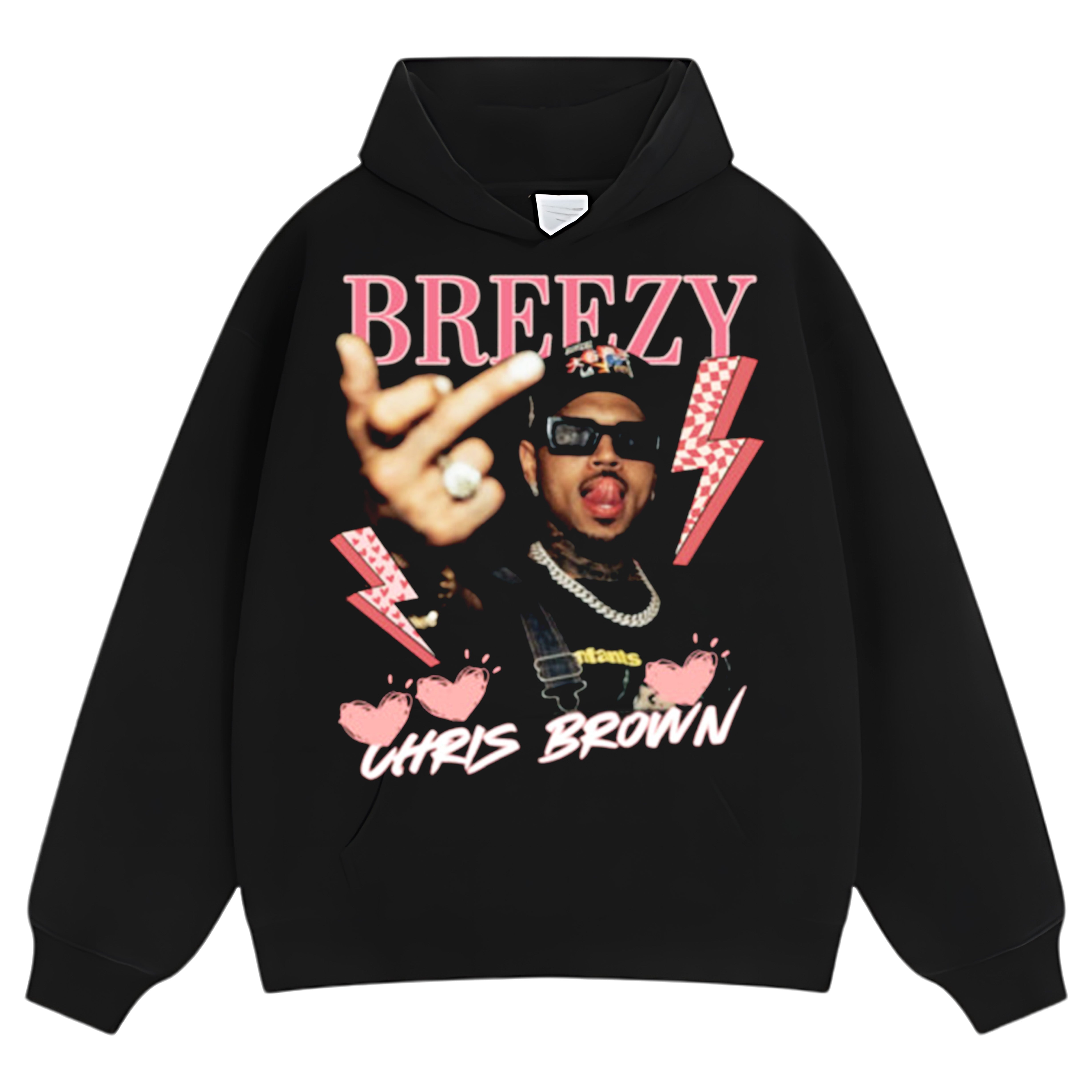 CHRIS BROWN VINTAGE MIDDLE FINGER V2 TEE & LS & HOODIE