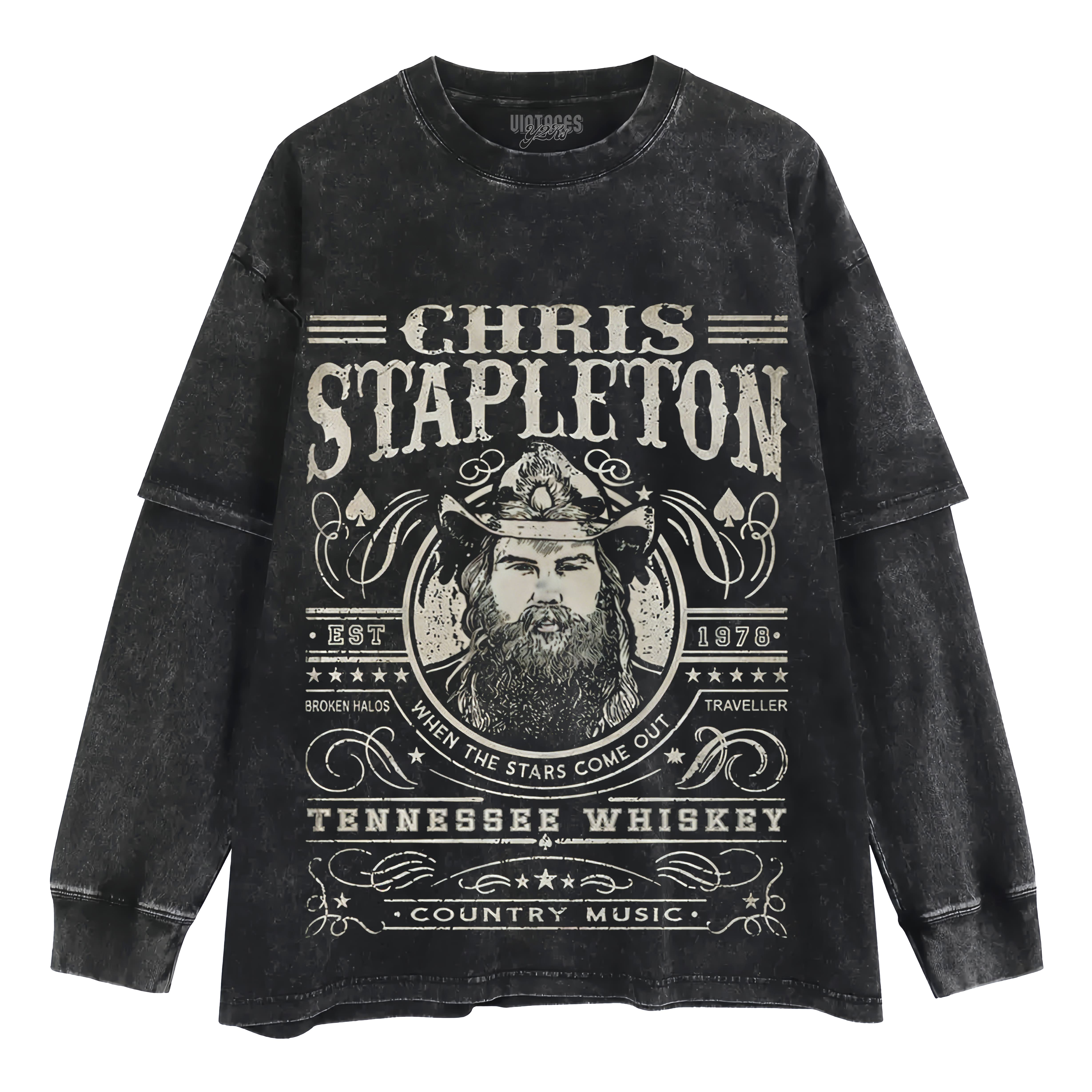CHRIS WHISKEY STAPLETON VINTAGE LAYERED LONG SLEEVE