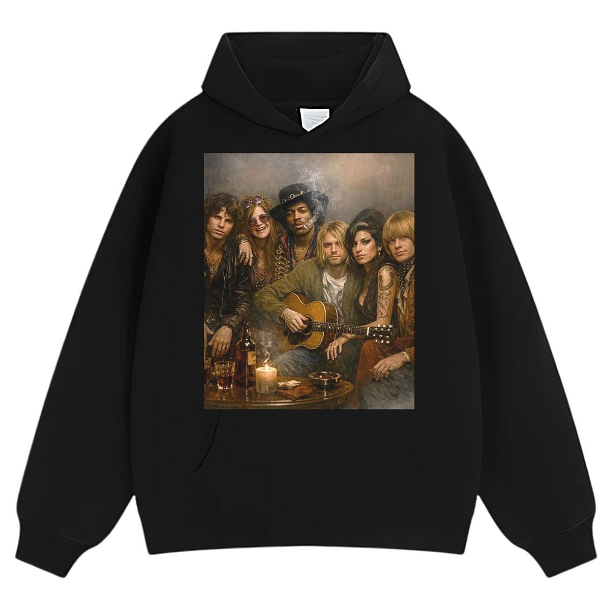 CLASSIC ROCK ICON COLLAGE RETRO WASHED GRAPHIC TANK TOP & TEE & LONG SLEEVE & LAYERED LS & HOODIE