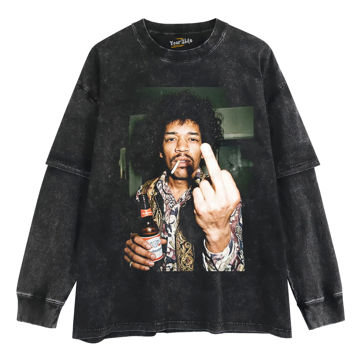CLASSIC ROCK ICON JIMI HENDRIX GRAPHIC V2 TANK TOP & TEE & LONG SLEEVE & LAYERED LS & HOODIE